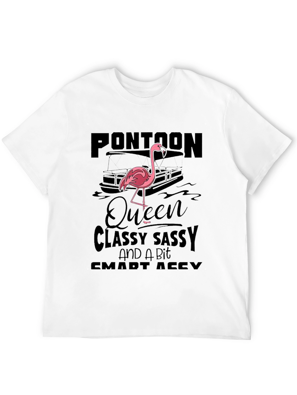 Pontoon Queen Flamingo Graphic T-Shirt