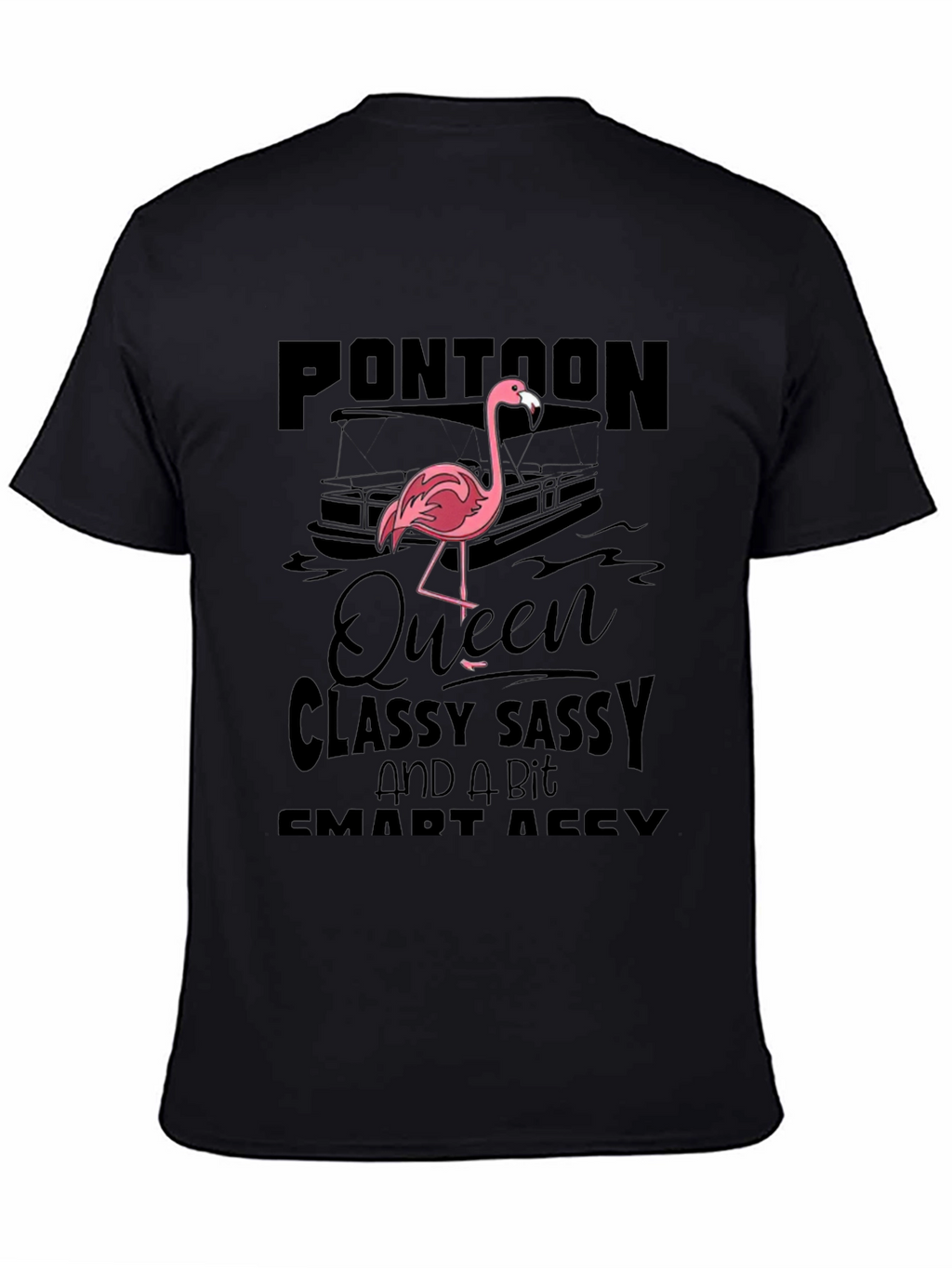 Pontoon Queen Flamingo Graphic T-Shirt