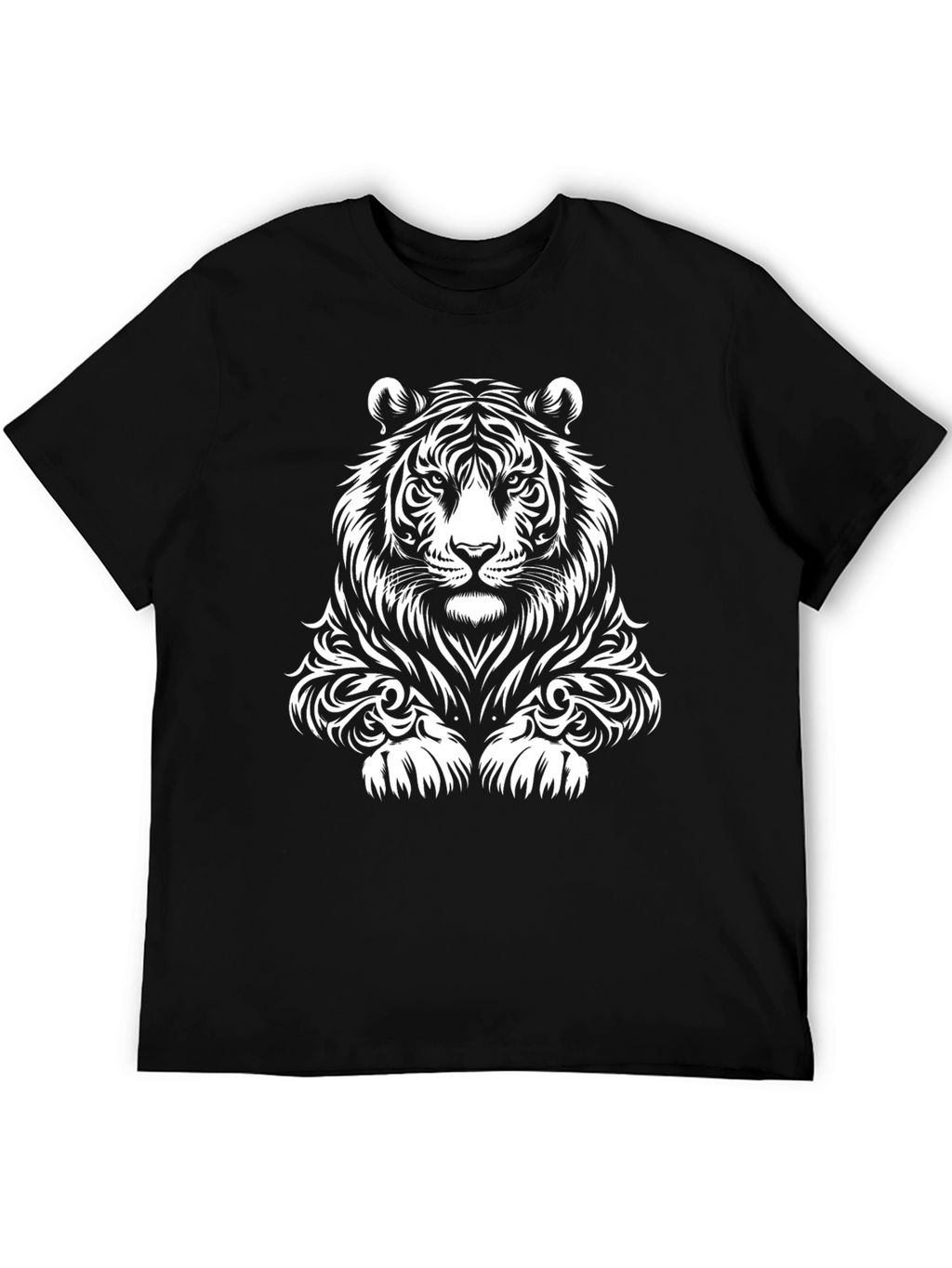 Tiger Graphic Print Black T-Shirt