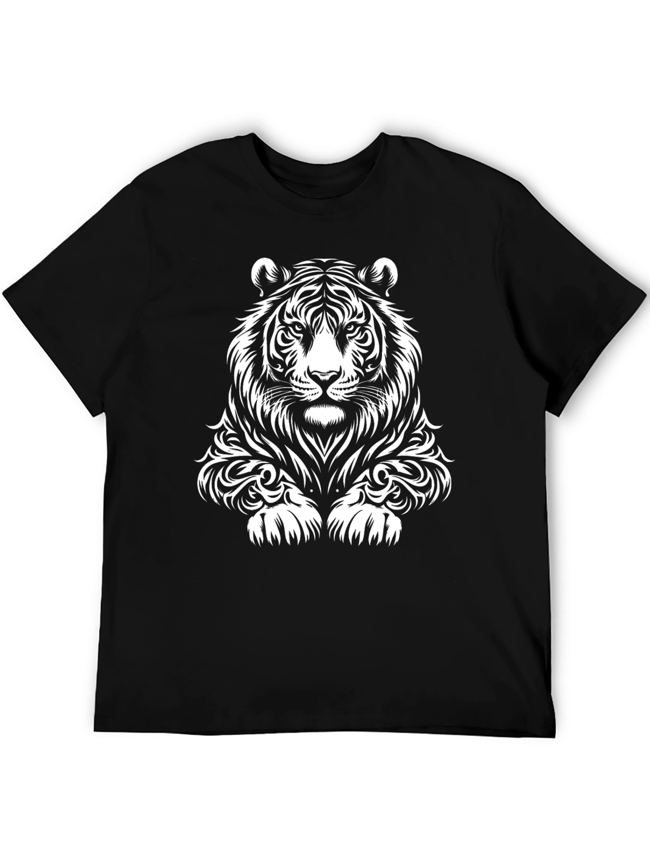 Tiger Graphic Print Black T-Shirt