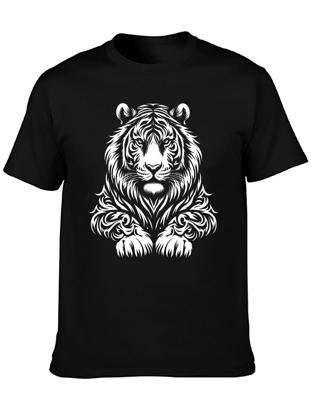 Tiger Graphic Print Black T-Shirt
