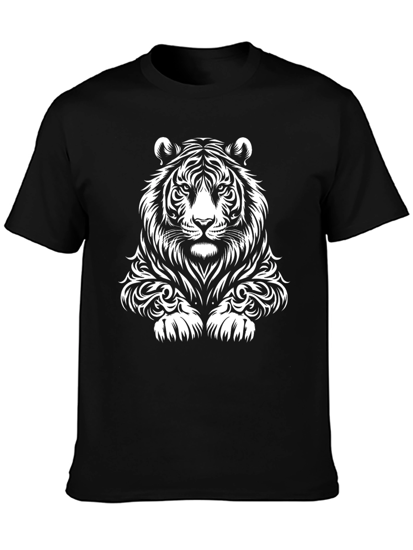 Tiger Graphic Print Black T-Shirt