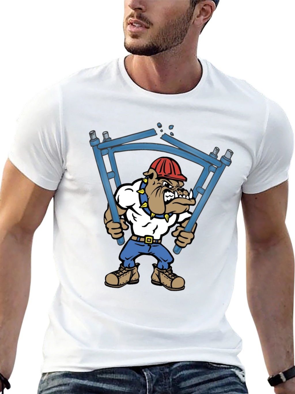 Bulldog Builder T-Shirt: Cartoon Graphic Tee