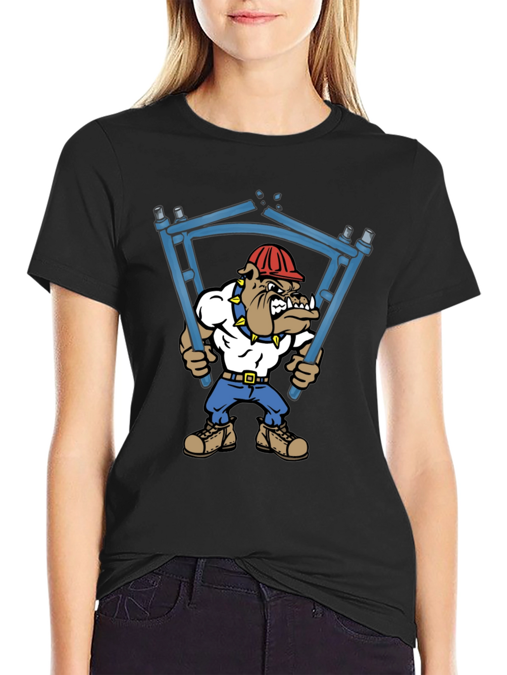 Bulldog Builder T-Shirt: Cartoon Graphic Tee