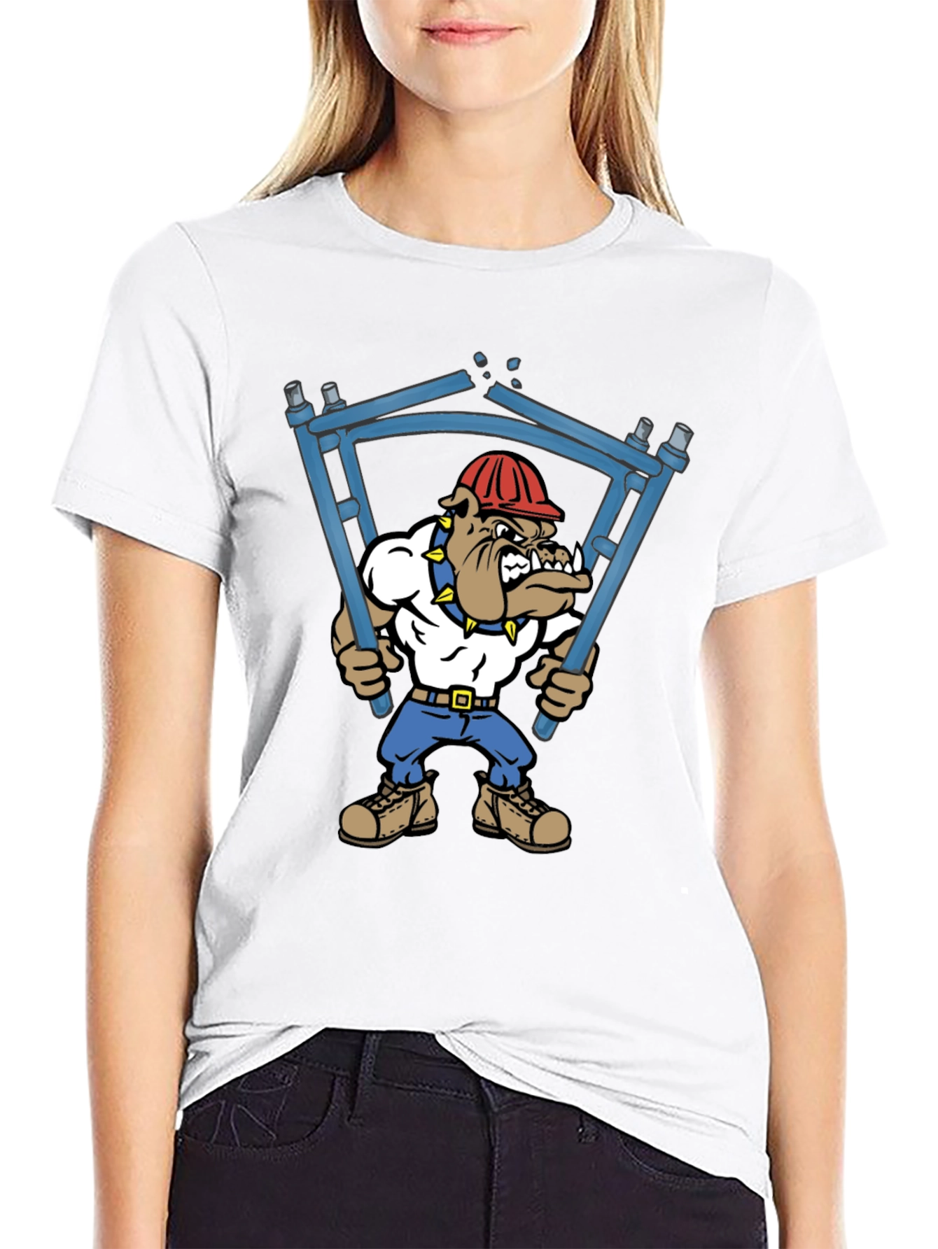 Bulldog Builder T-Shirt: Cartoon Graphic Tee