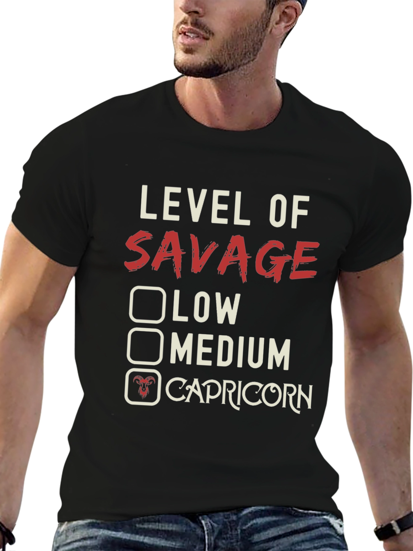 Level of Savage Capricorn Graphic T-Shirt