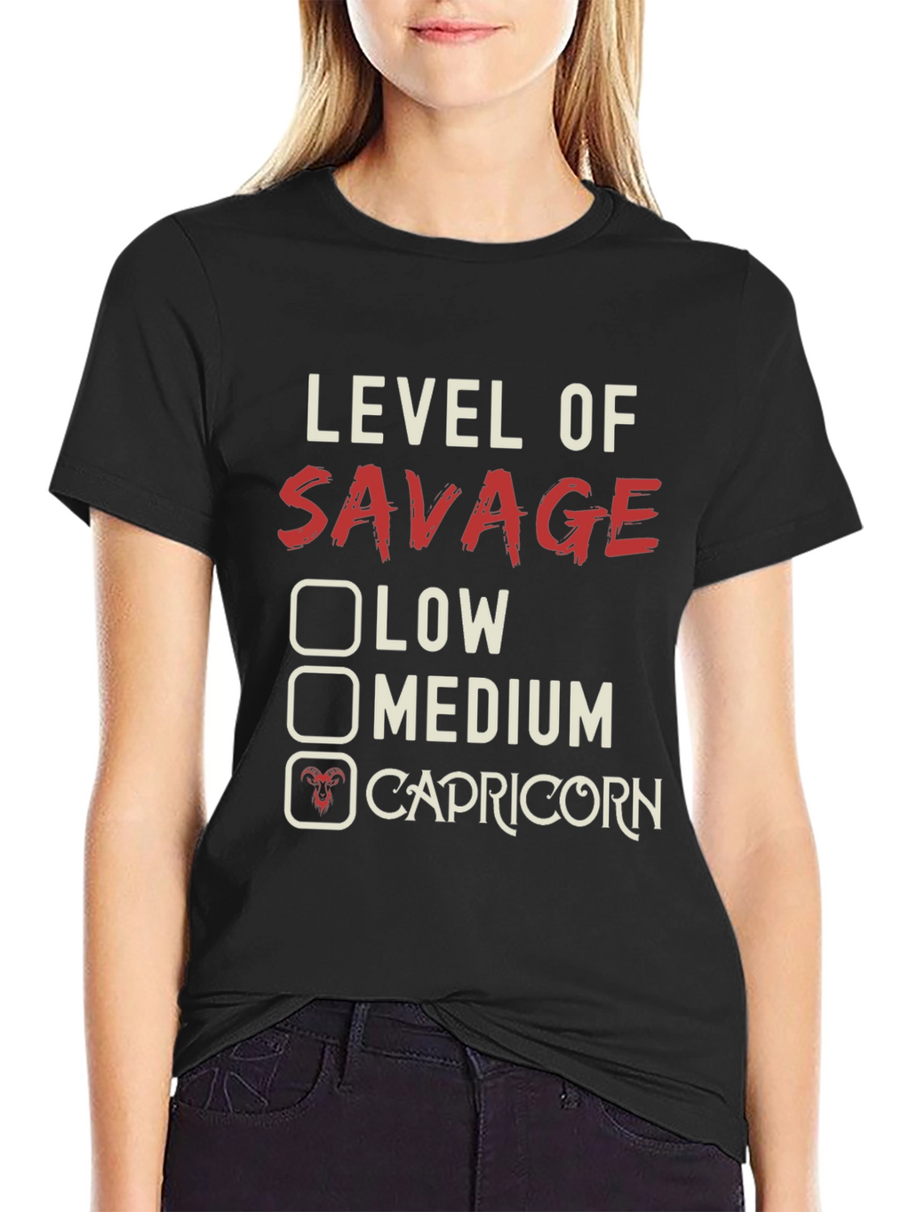 Level of Savage Capricorn Graphic T-Shirt