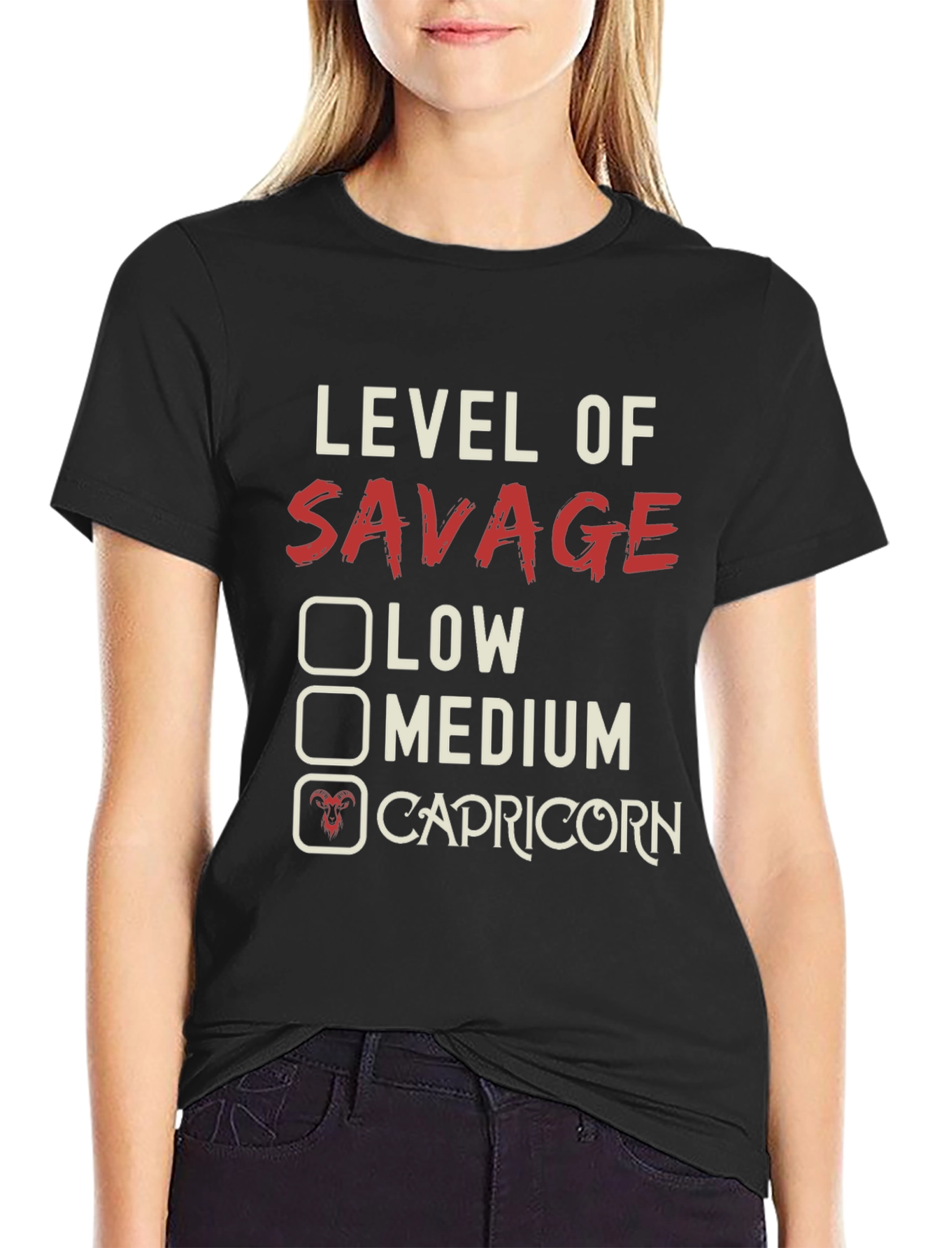 Level of Savage Capricorn Graphic T-Shirt