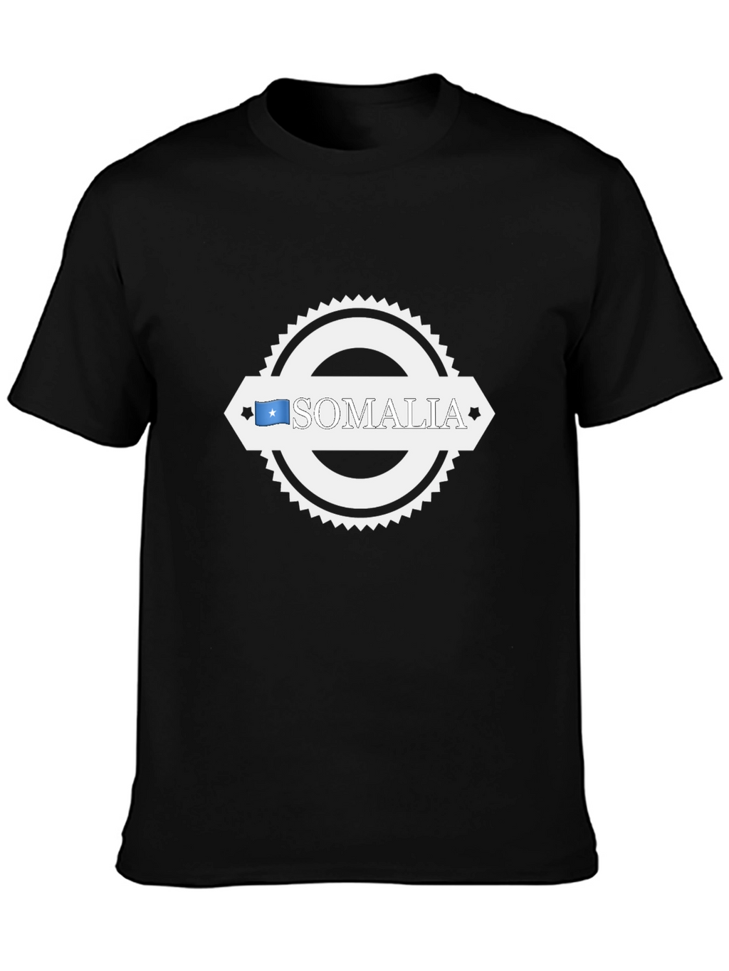 Somalia Flag Graphic T-Shirt - Black