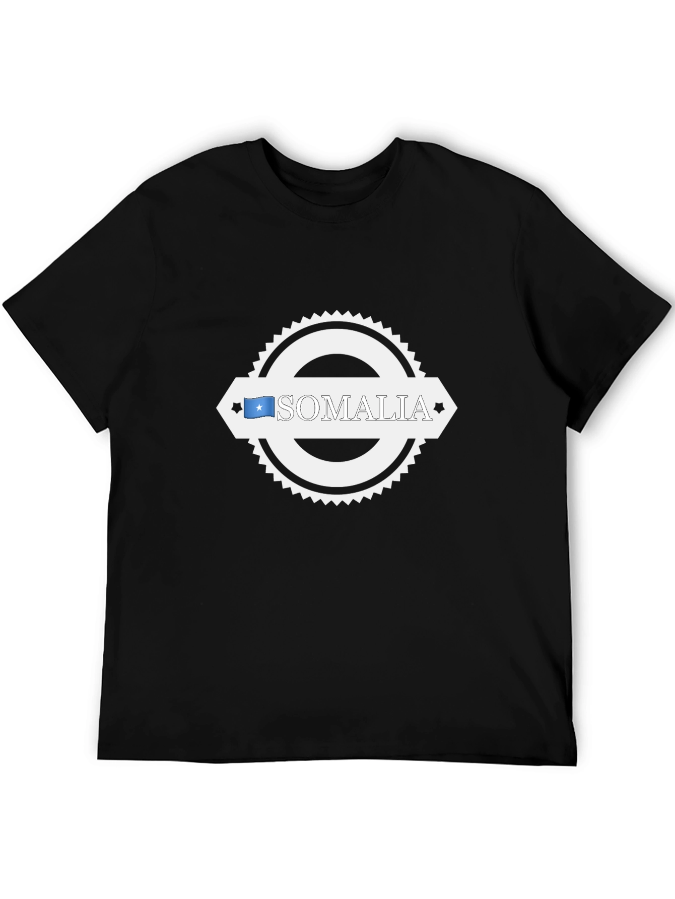 Somalia Flag Graphic T-Shirt - Black
