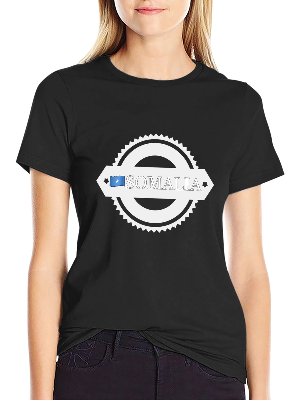 Somalia Flag Graphic T-Shirt - Black