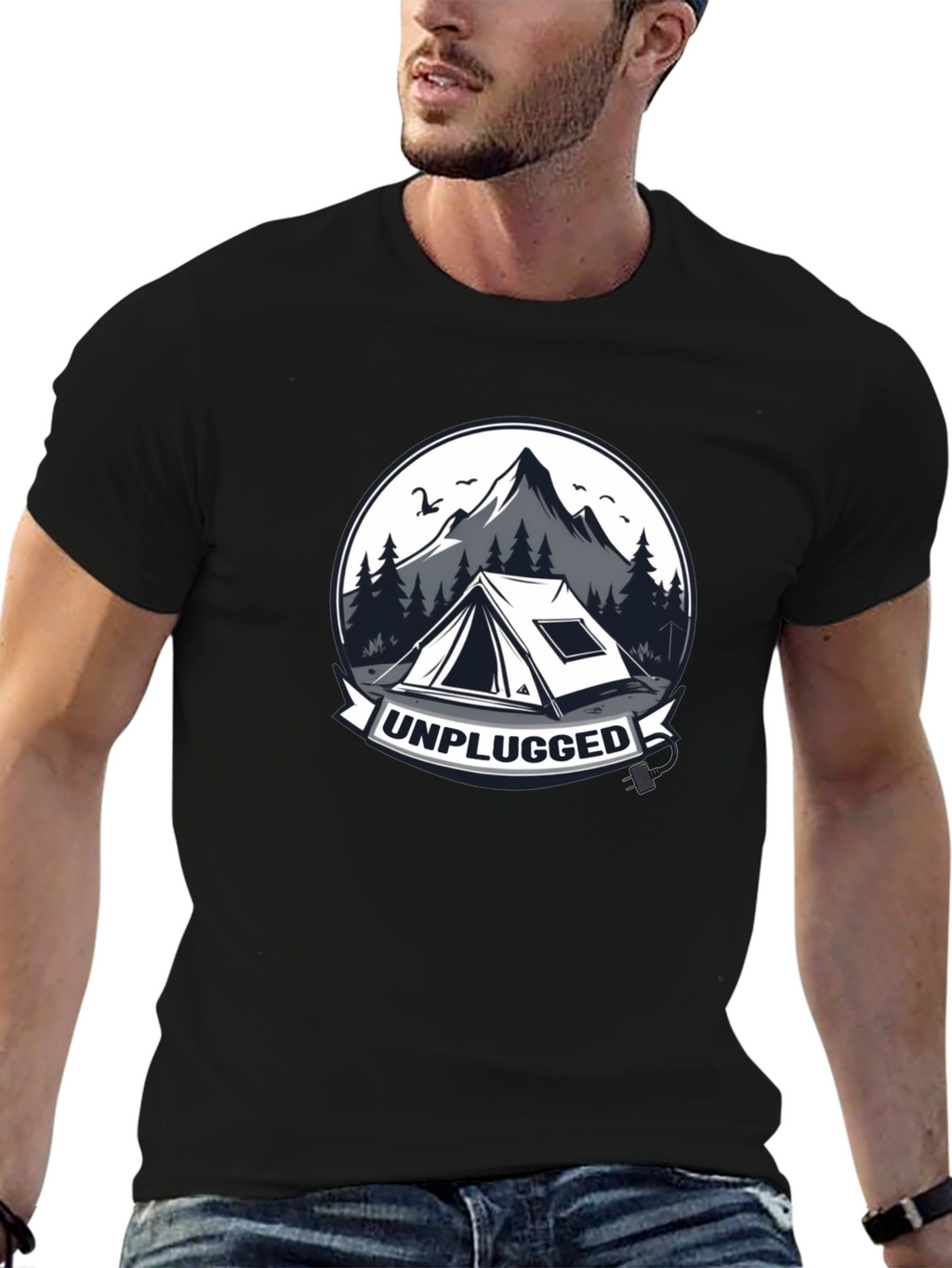 Unplugged Camping Graphic T-Shirt