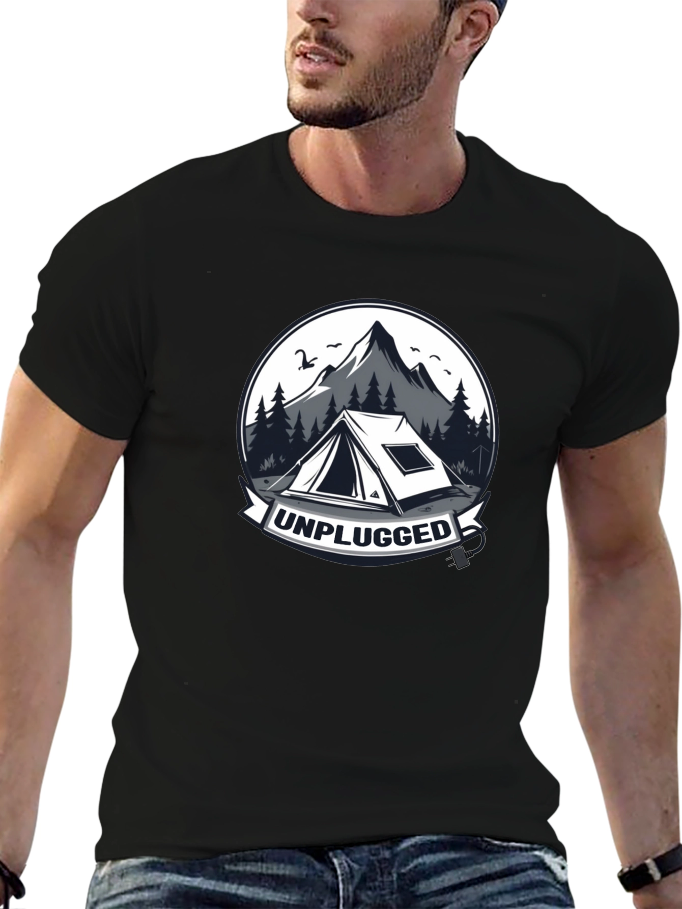 Unplugged Camping Graphic T-Shirt