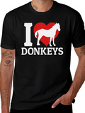 I Heart Donkeys Graphic Tee - Black Unisex Shirt