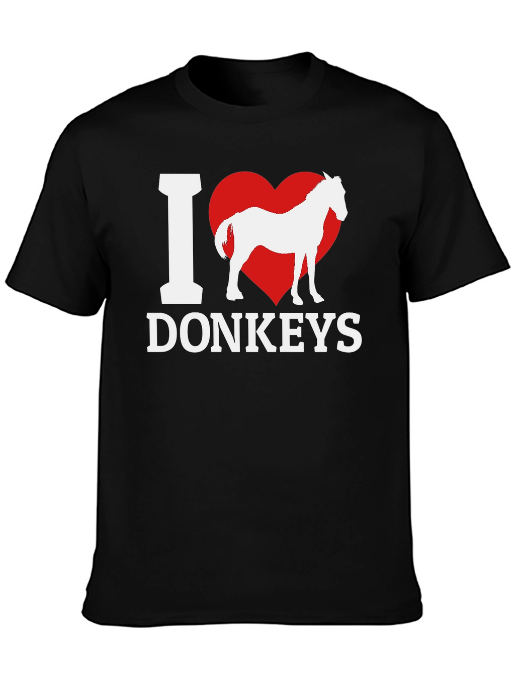 I Heart Donkeys Graphic Tee - Black Unisex Shirt