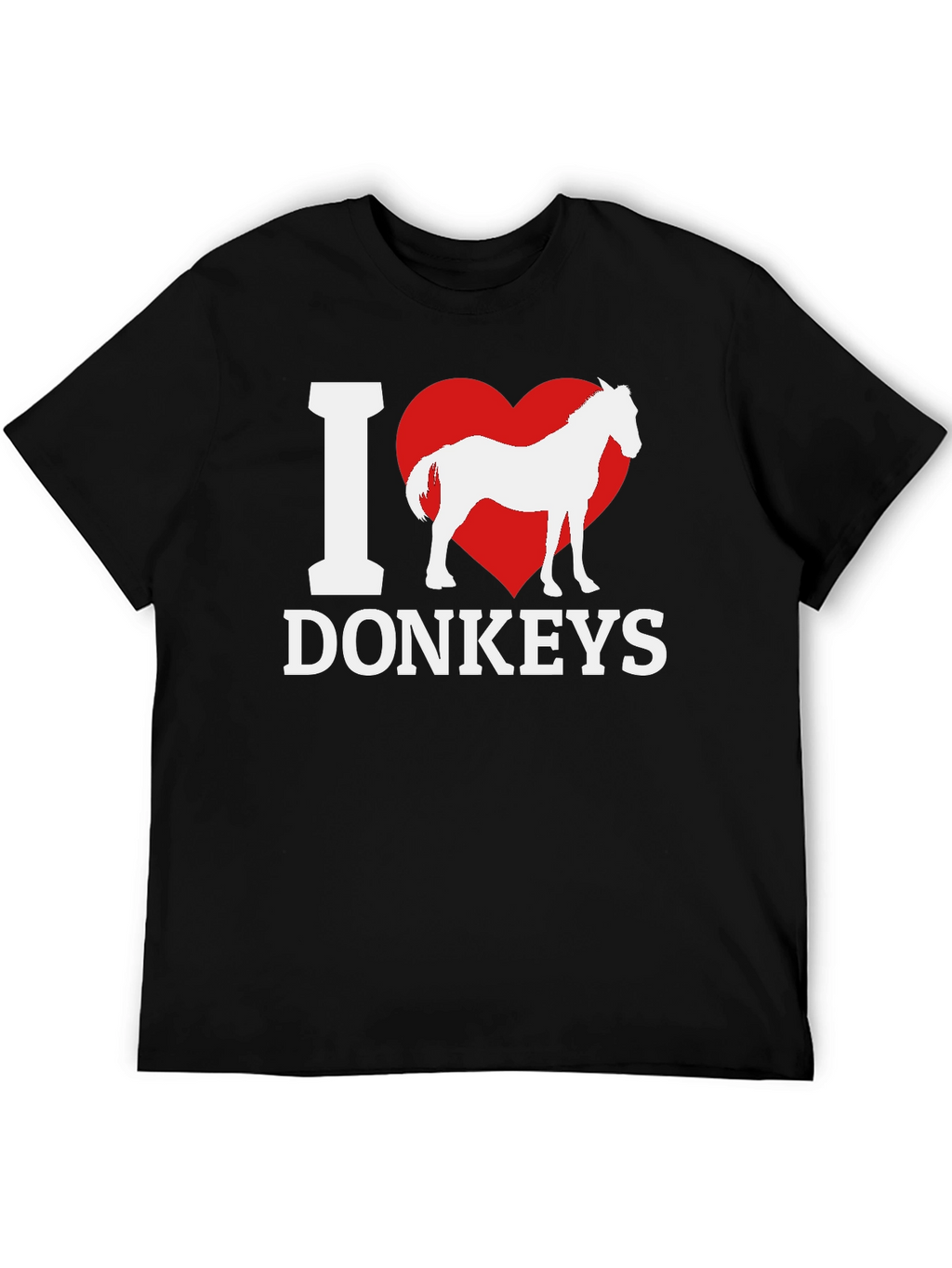 I Heart Donkeys Graphic Tee - Black Unisex Shirt