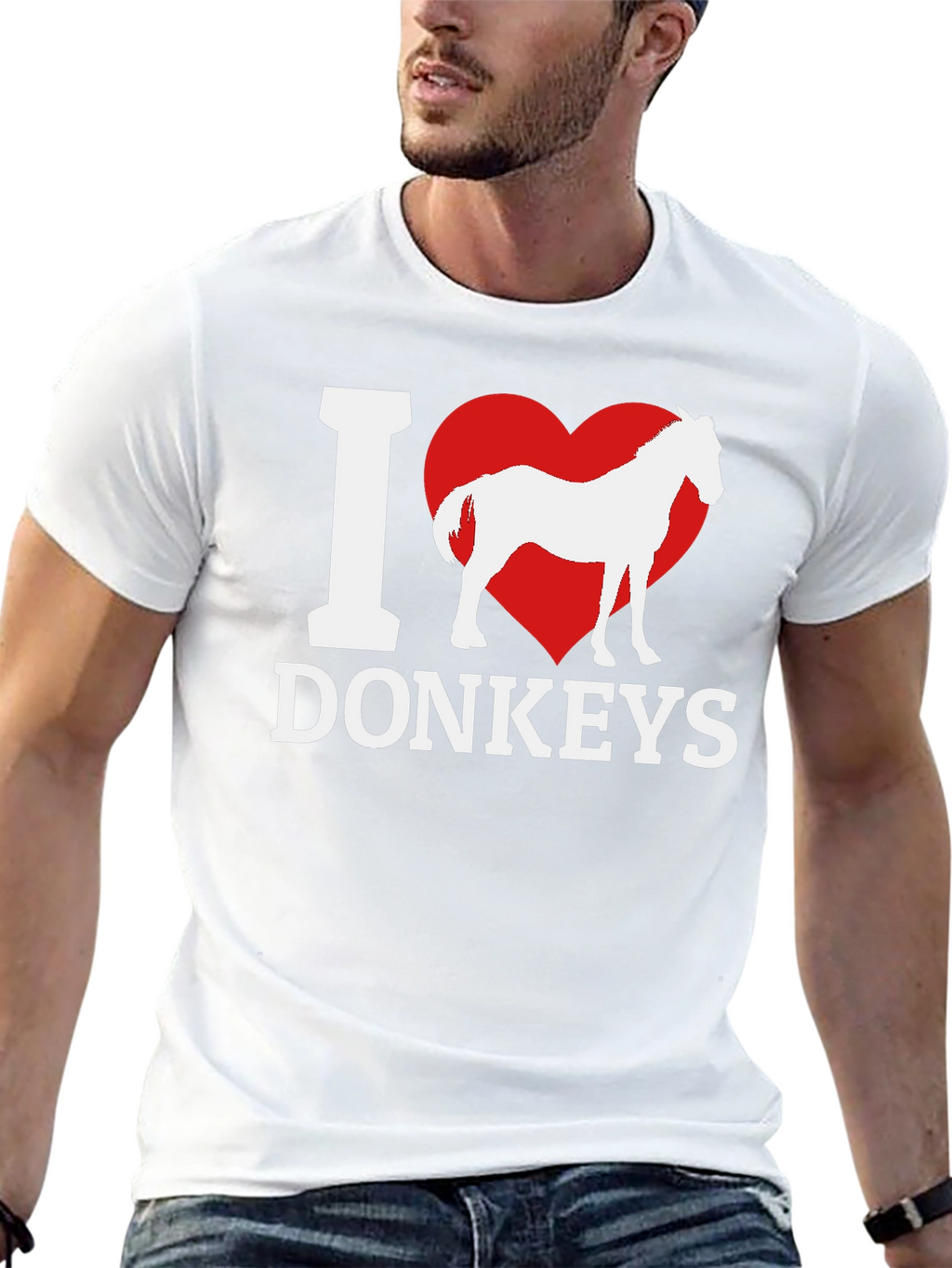 I Heart Donkeys Graphic Tee - Black Unisex Shirt