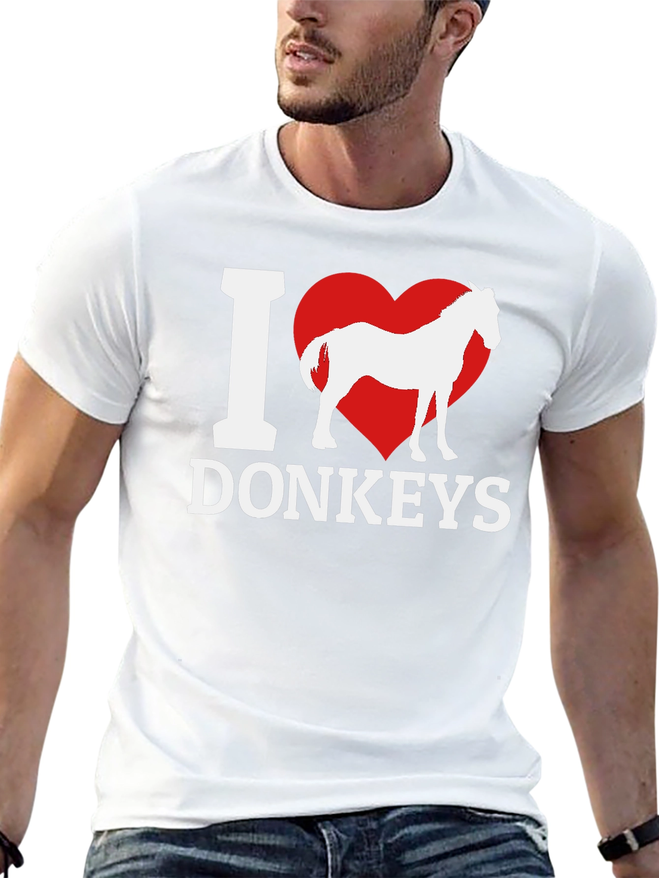 I Heart Donkeys Graphic Tee - Black Unisex Shirt