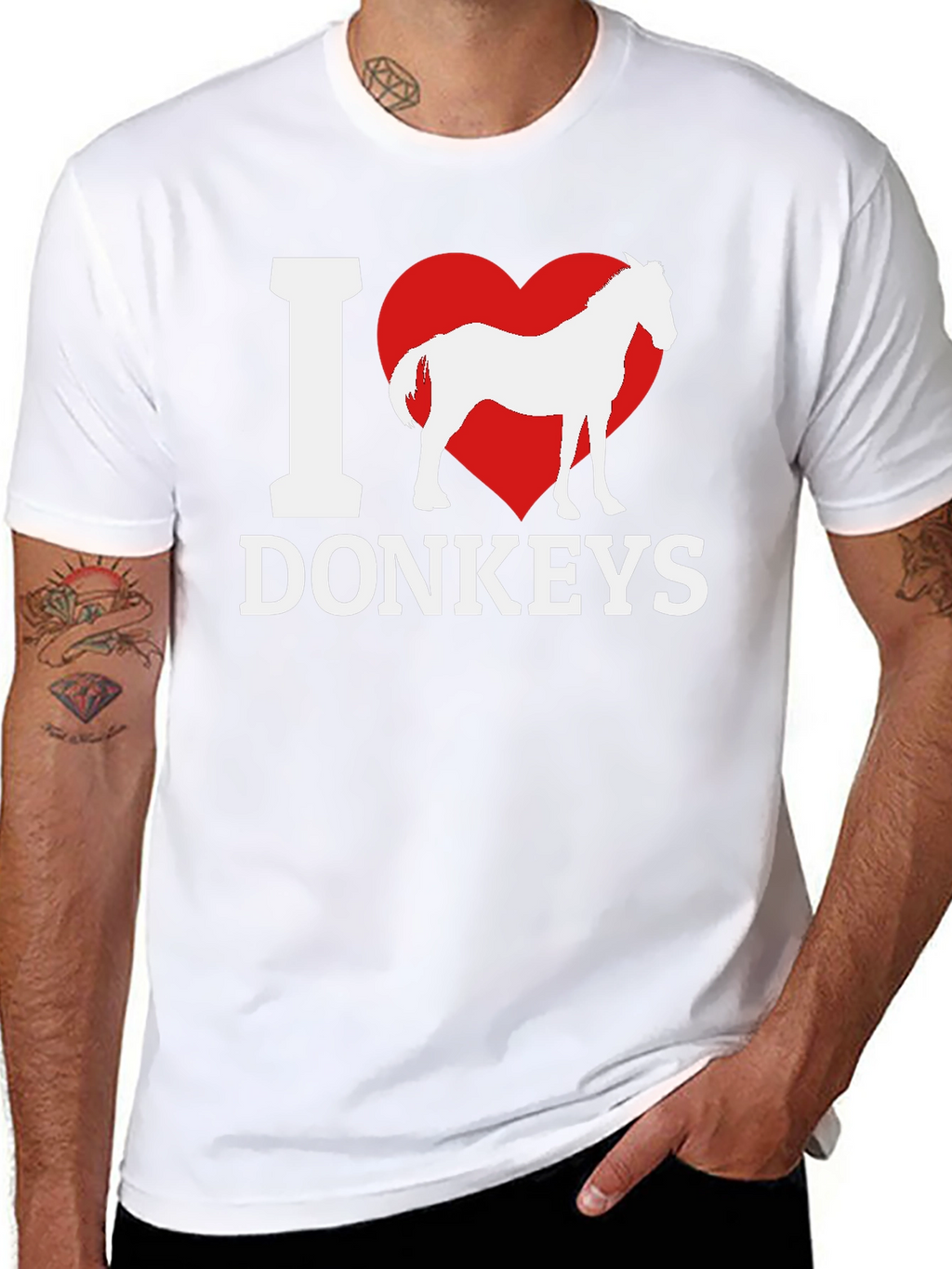 I Heart Donkeys Graphic Tee - Black Unisex Shirt