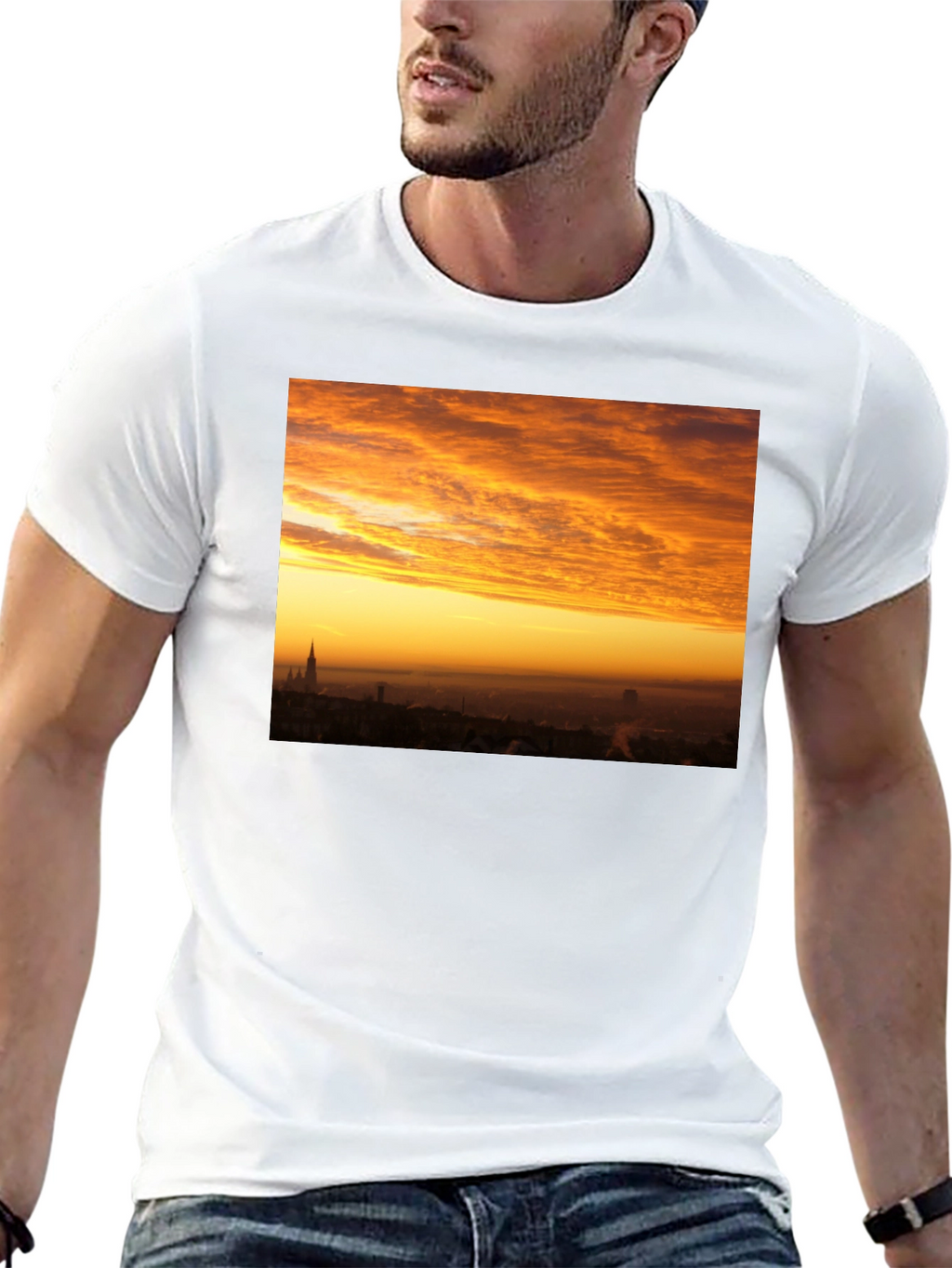 Sunset Cityscape Graphic T-Shirt