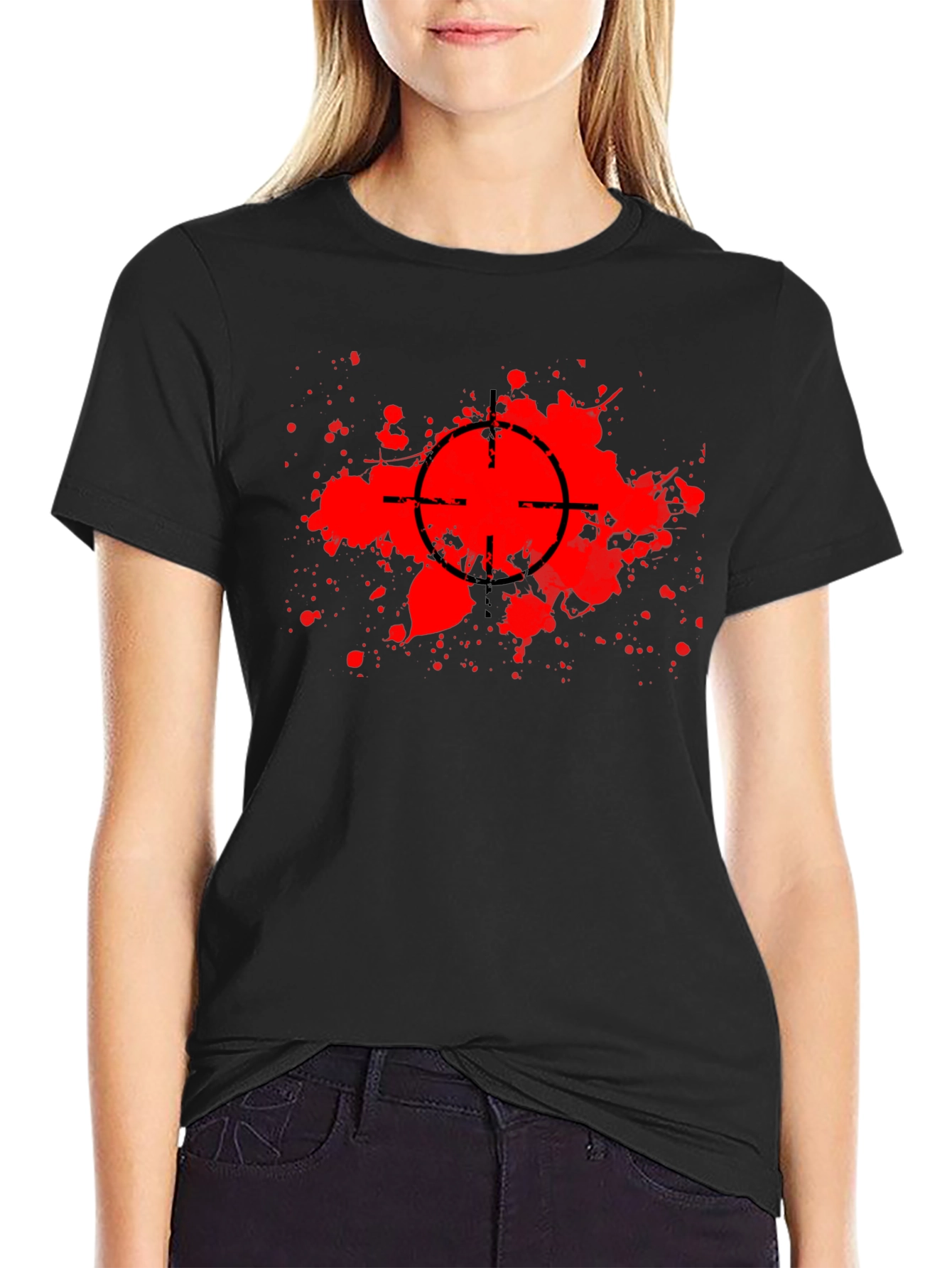 Target Splatter Graphic Black T-Shirt