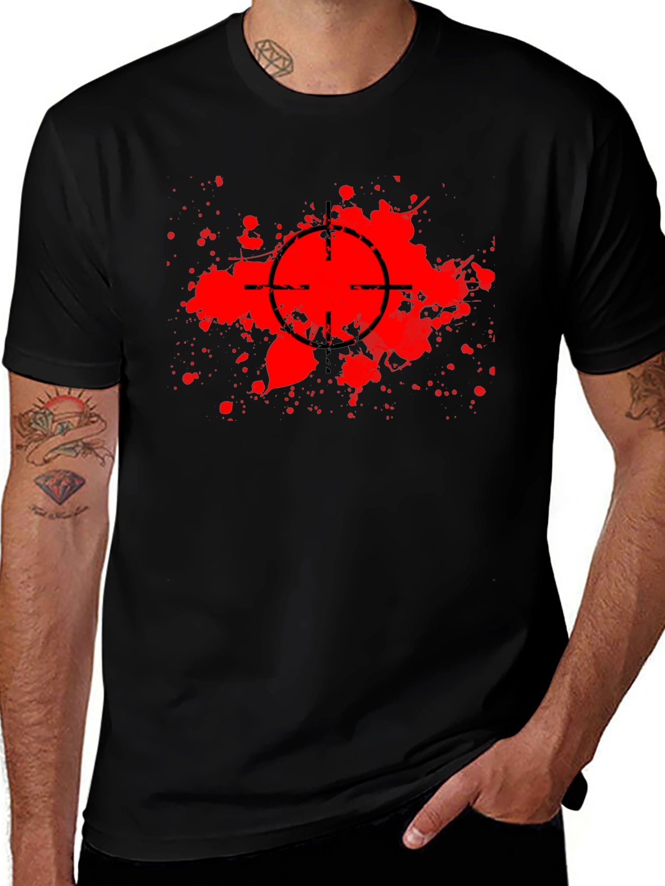 Target Splatter Graphic Black T-Shirt