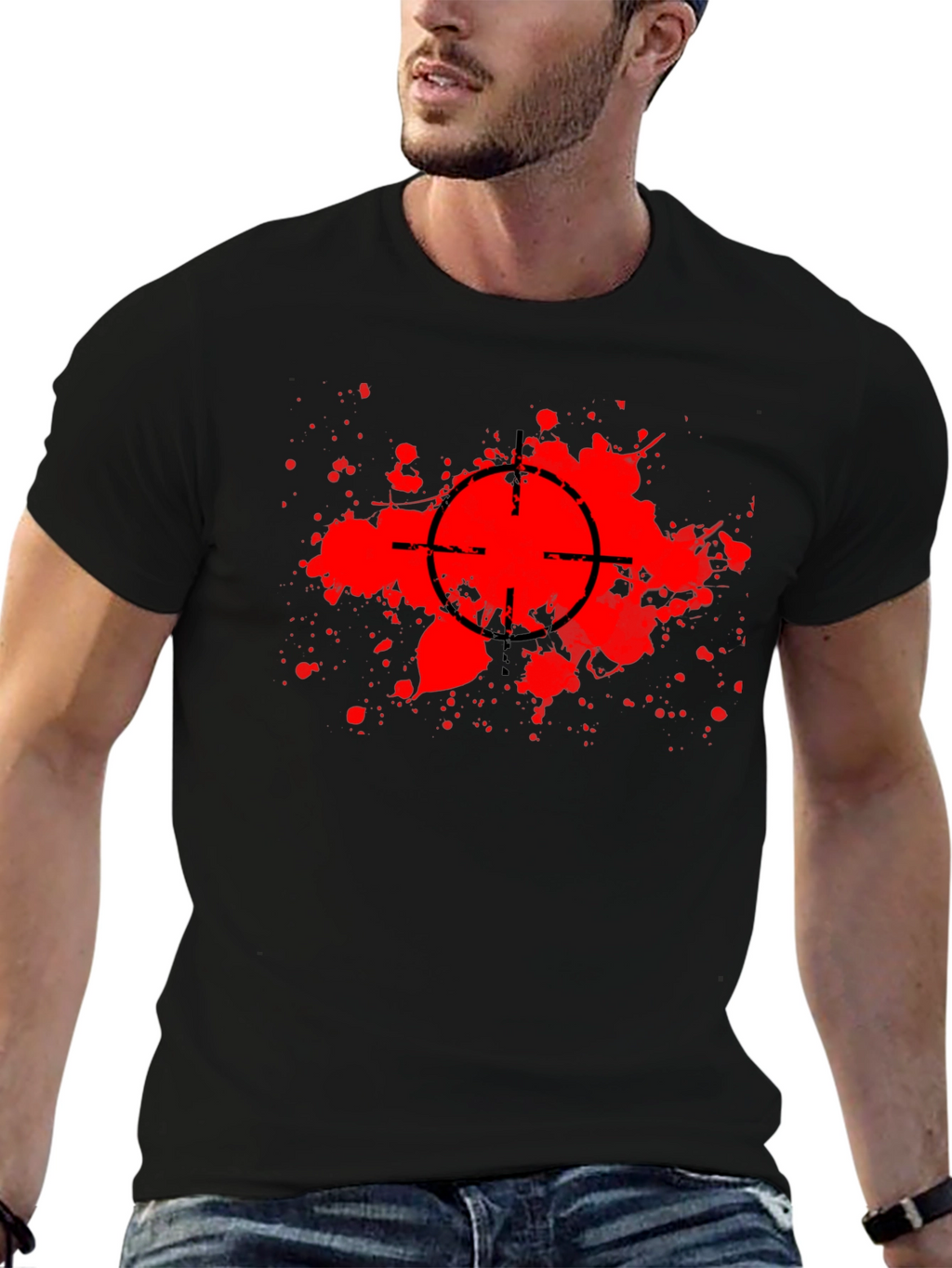 Target Splatter Graphic Black T-Shirt