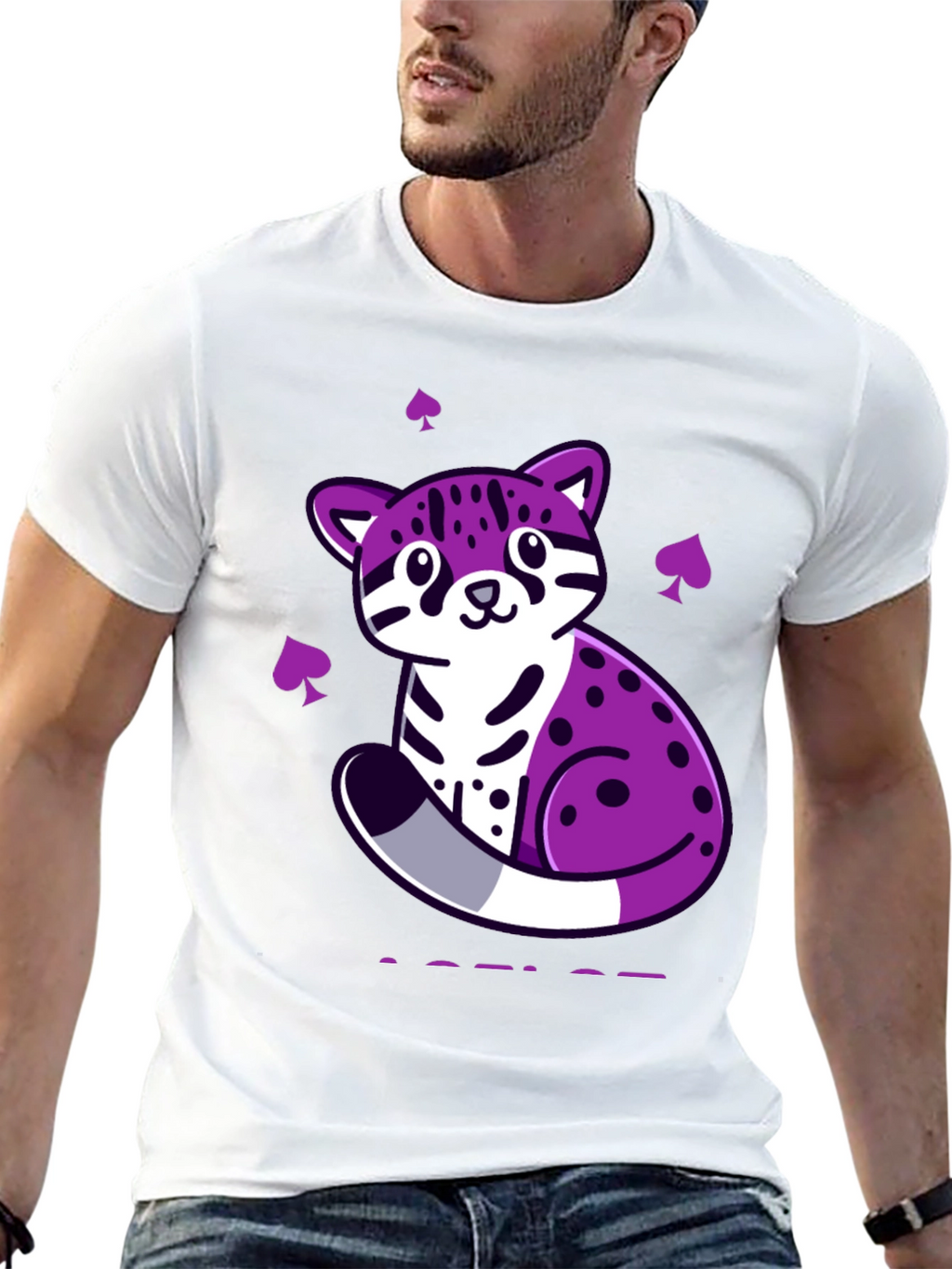 Ace Pride Ocelot T-Shirt - Black