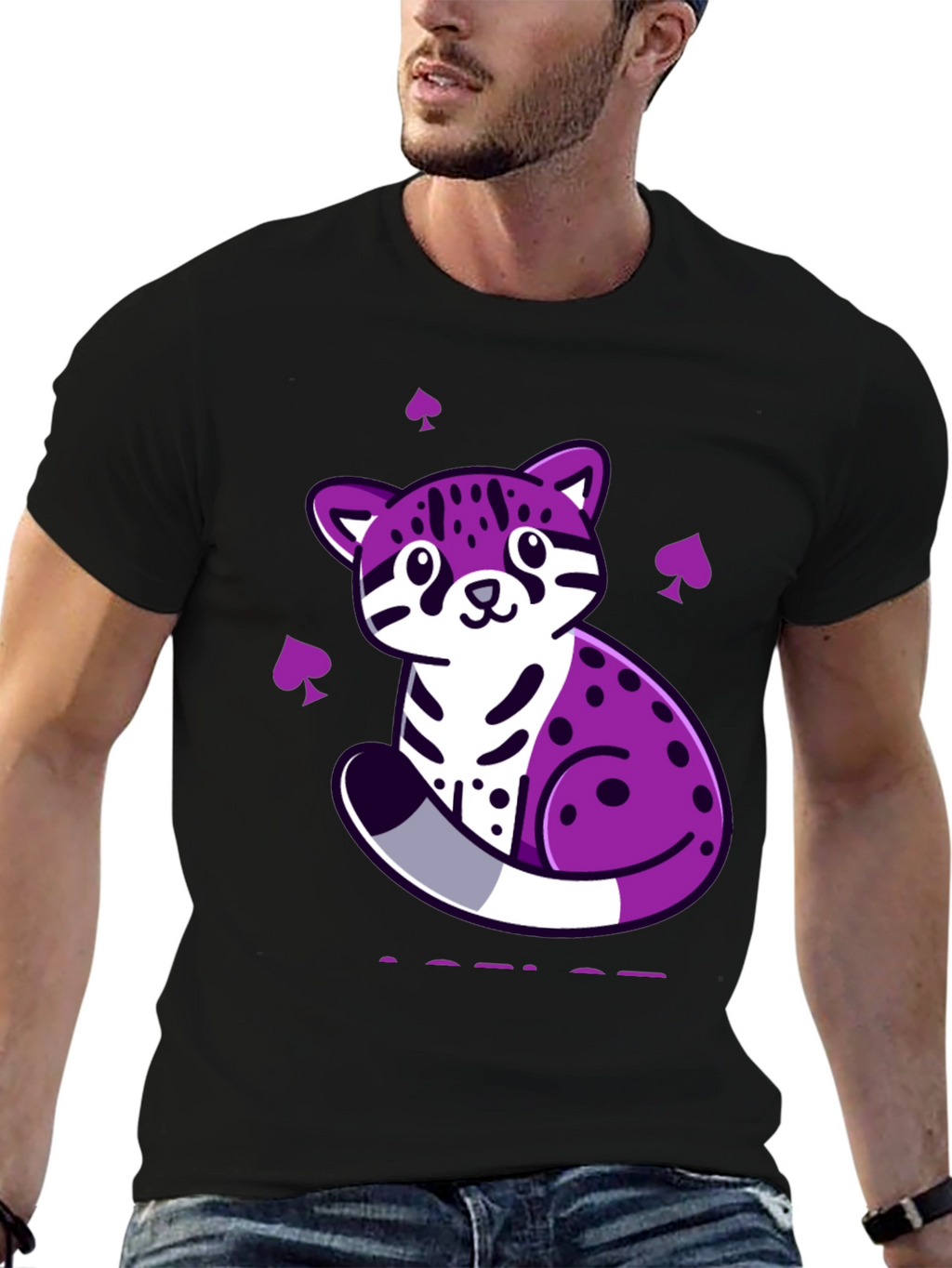 Ace Pride Ocelot T-Shirt - Black
