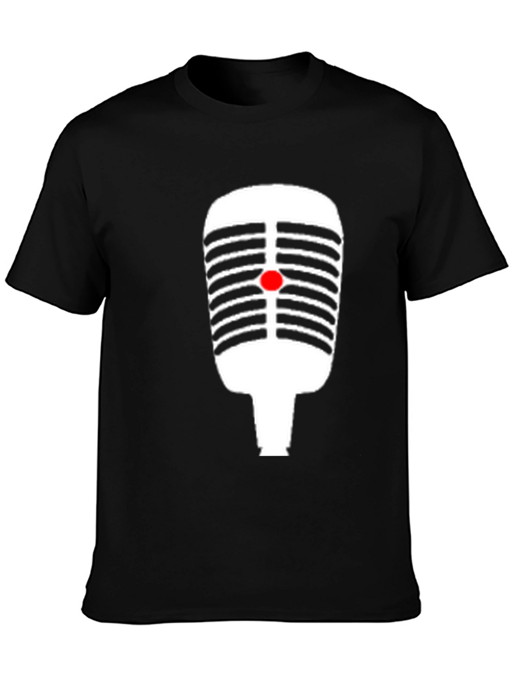 Retro Microphone Graphic Tee - Black