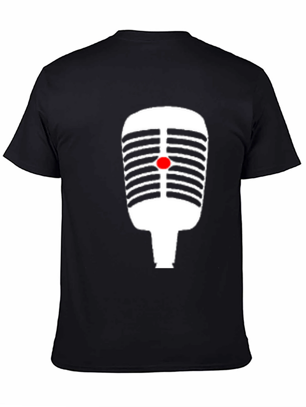 Retro Microphone Graphic Tee - Black