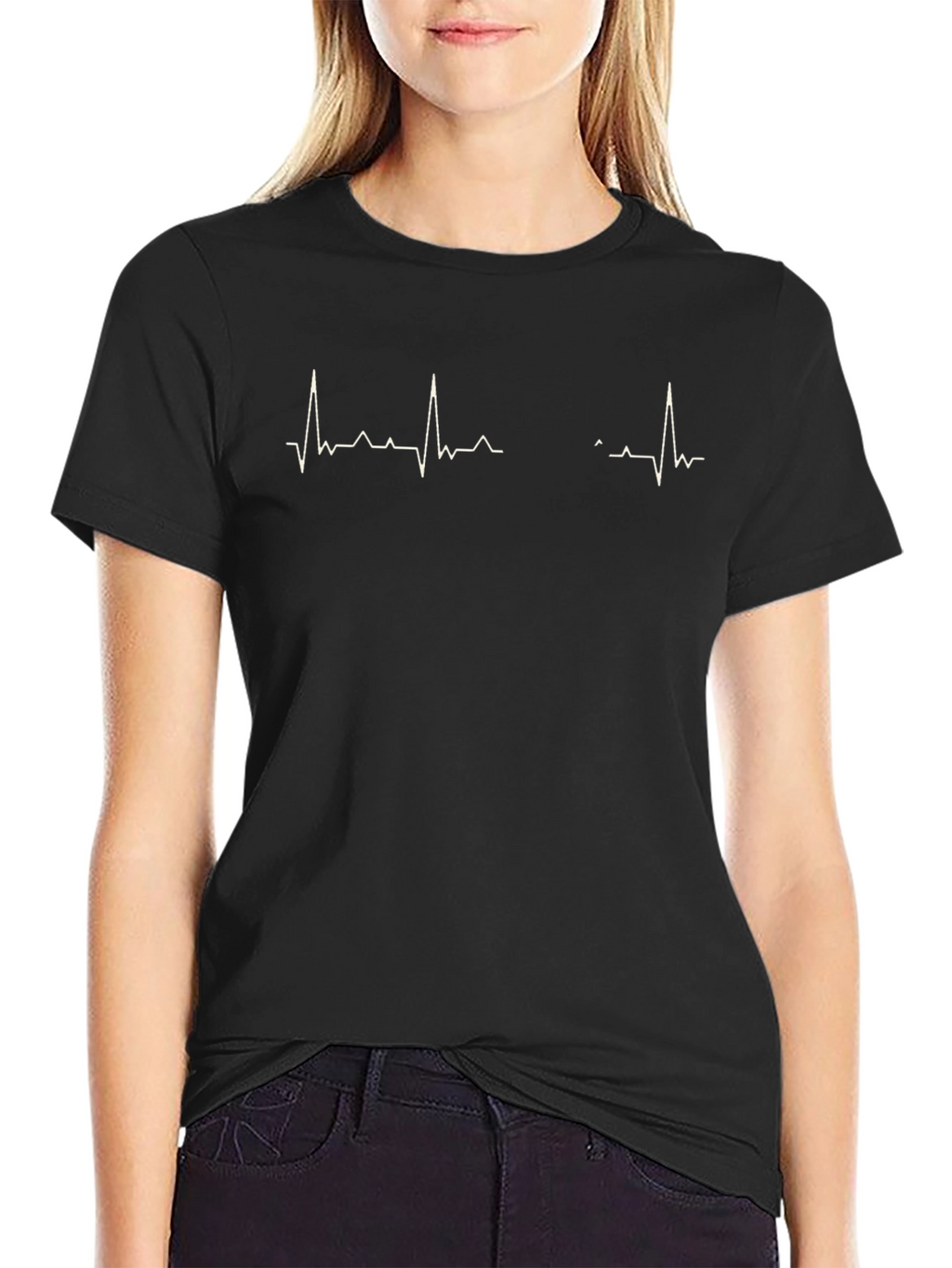 Heartbeat Pulse Graphic T-Shirt - Black