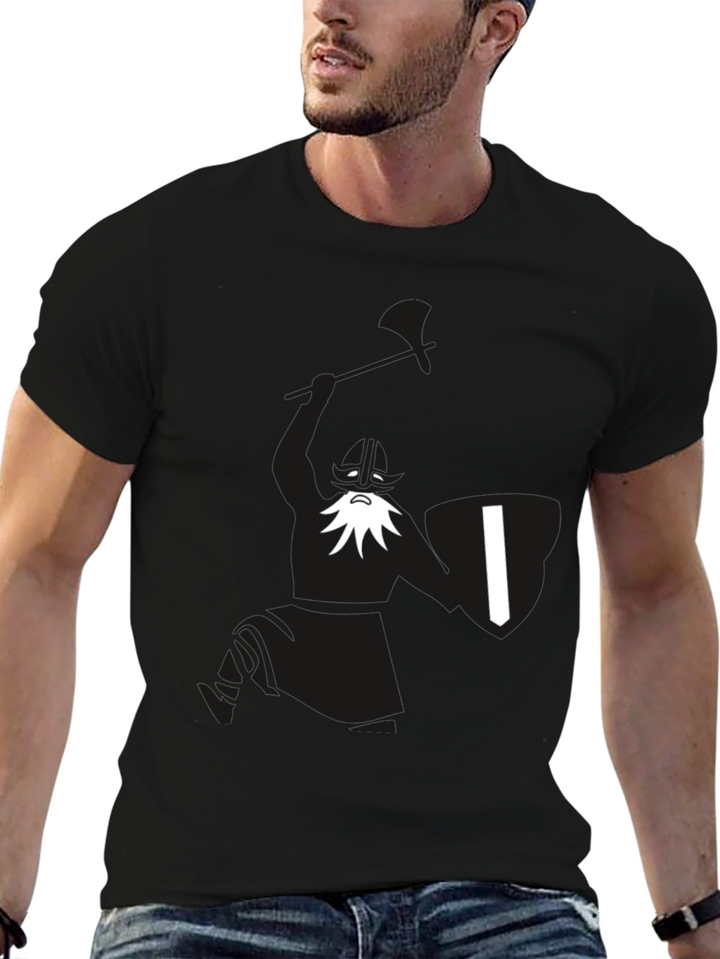 Viking Warrior Graphic Black T-Shirt