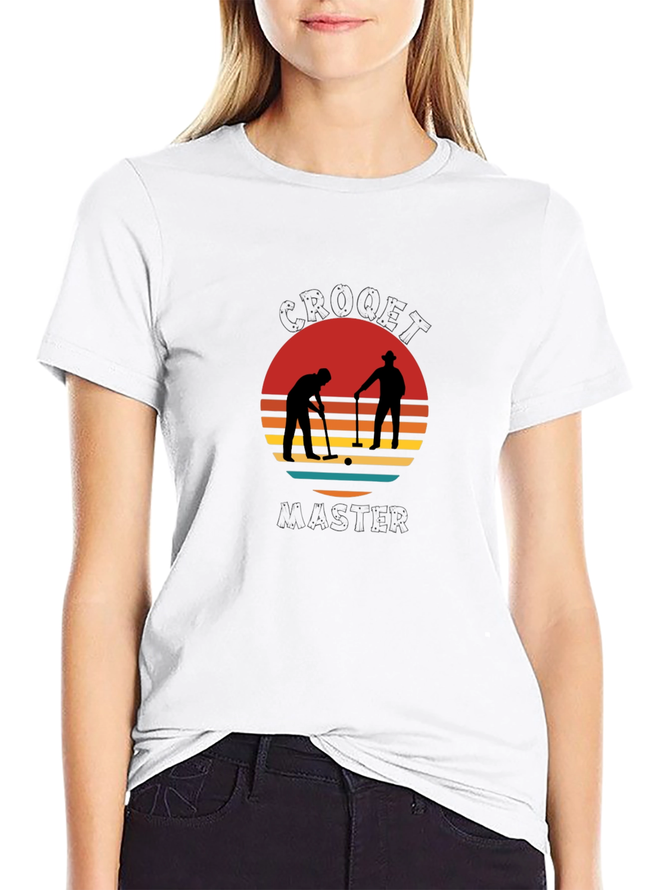 Croquet Master T-Shirt - Retro Sunset Design