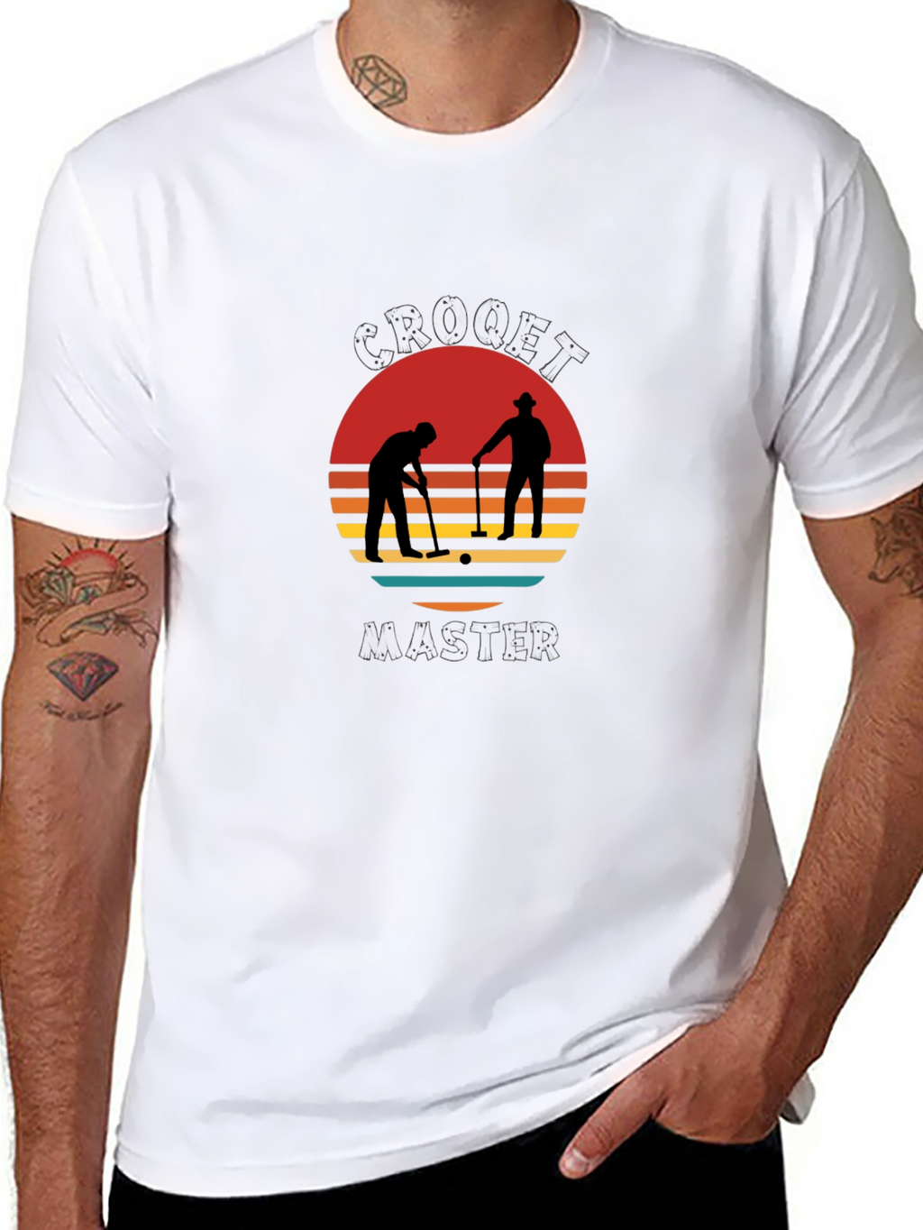 Croquet Master T-Shirt - Retro Sunset Design