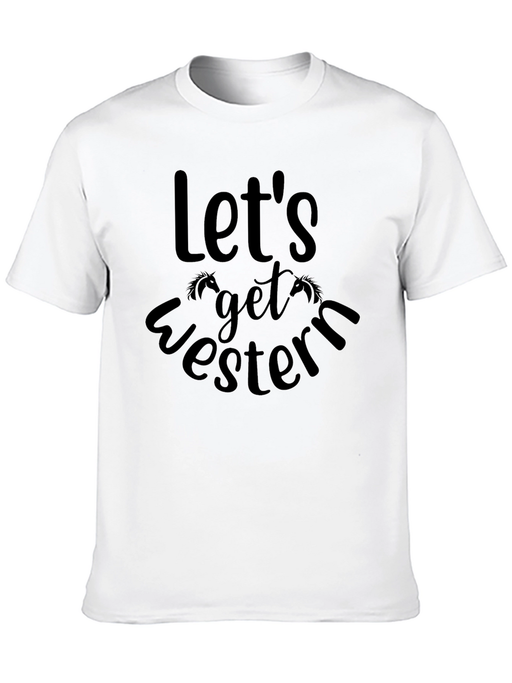 Lets Get Western Graphic Tee - Black Cotton Blend