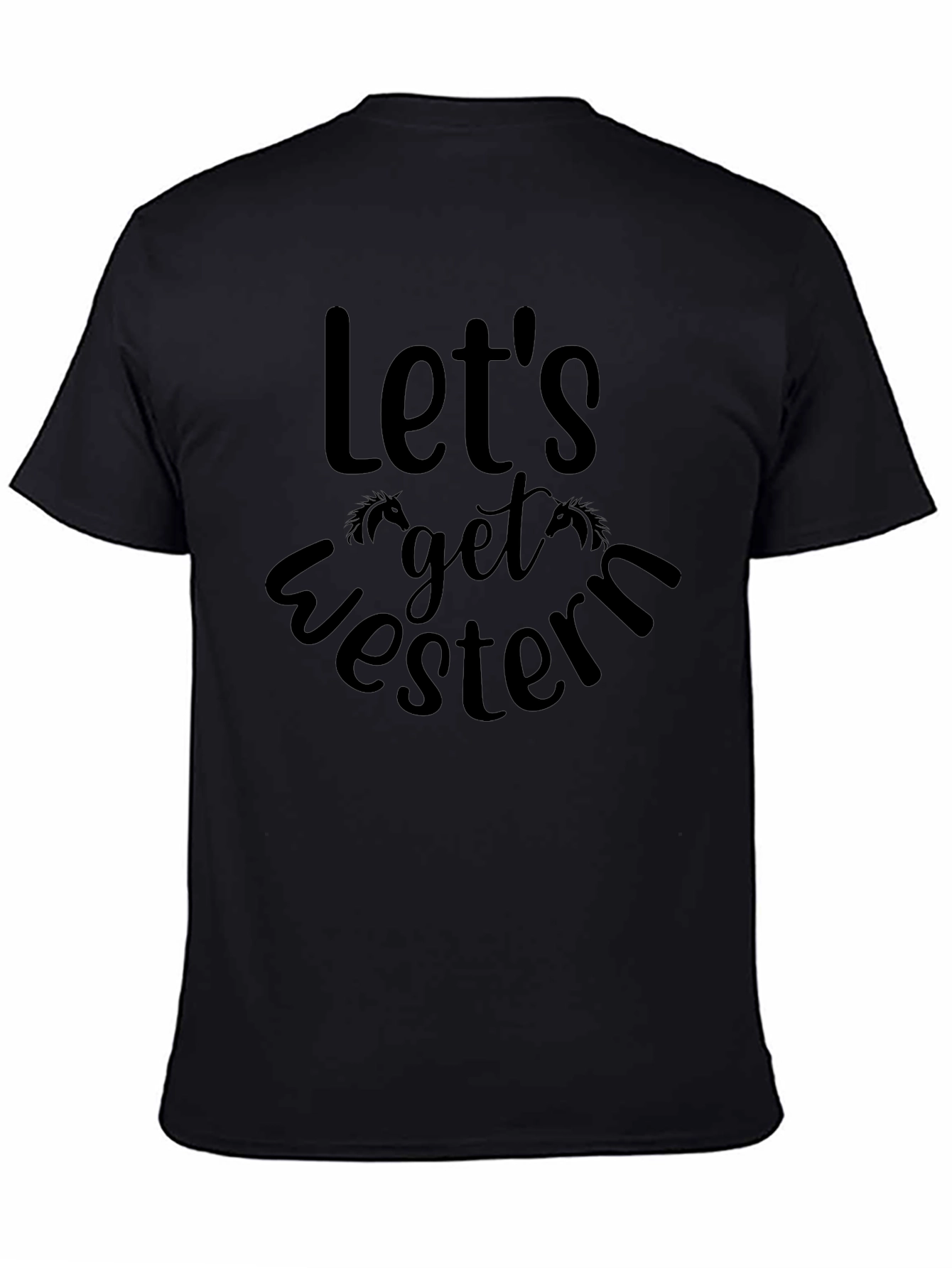 Lets Get Western Graphic Tee - Black Cotton Blend