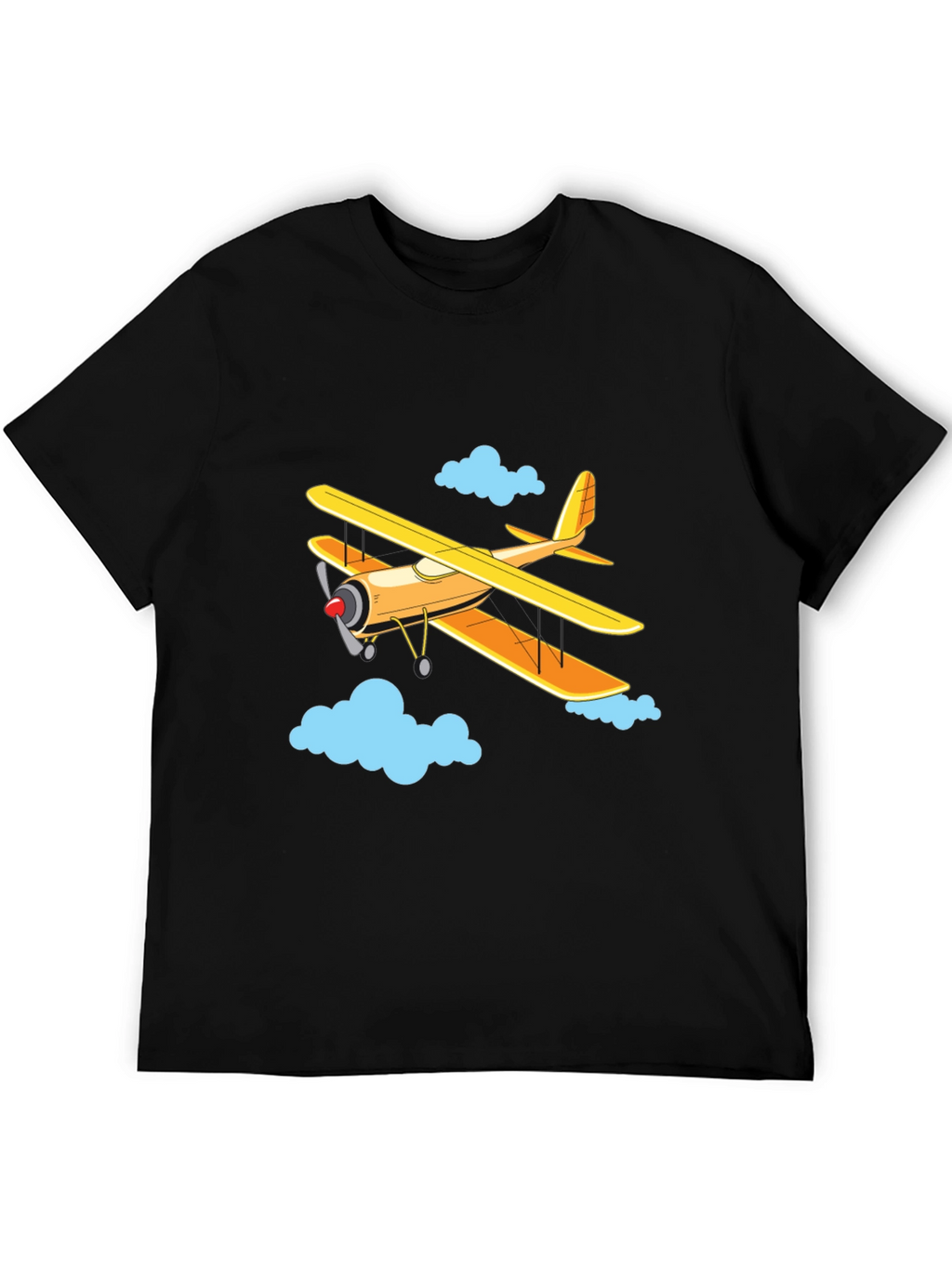 Airplane Graphic Tee - Biplane in the Clouds!