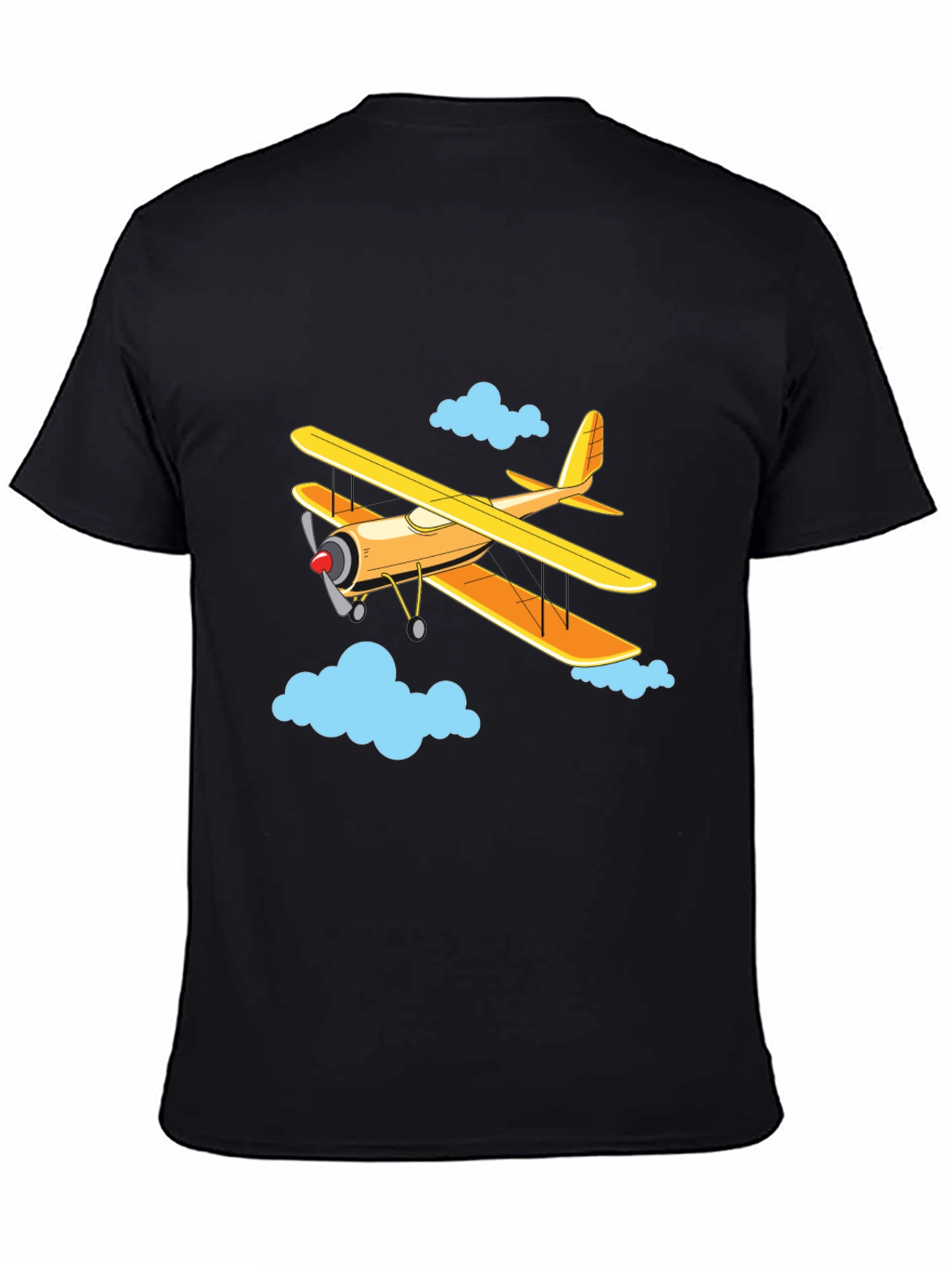 Airplane Graphic Tee - Biplane in the Clouds!