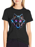 Cyberpunk Wolf T-Shirt - Futuristic Graphic Tee