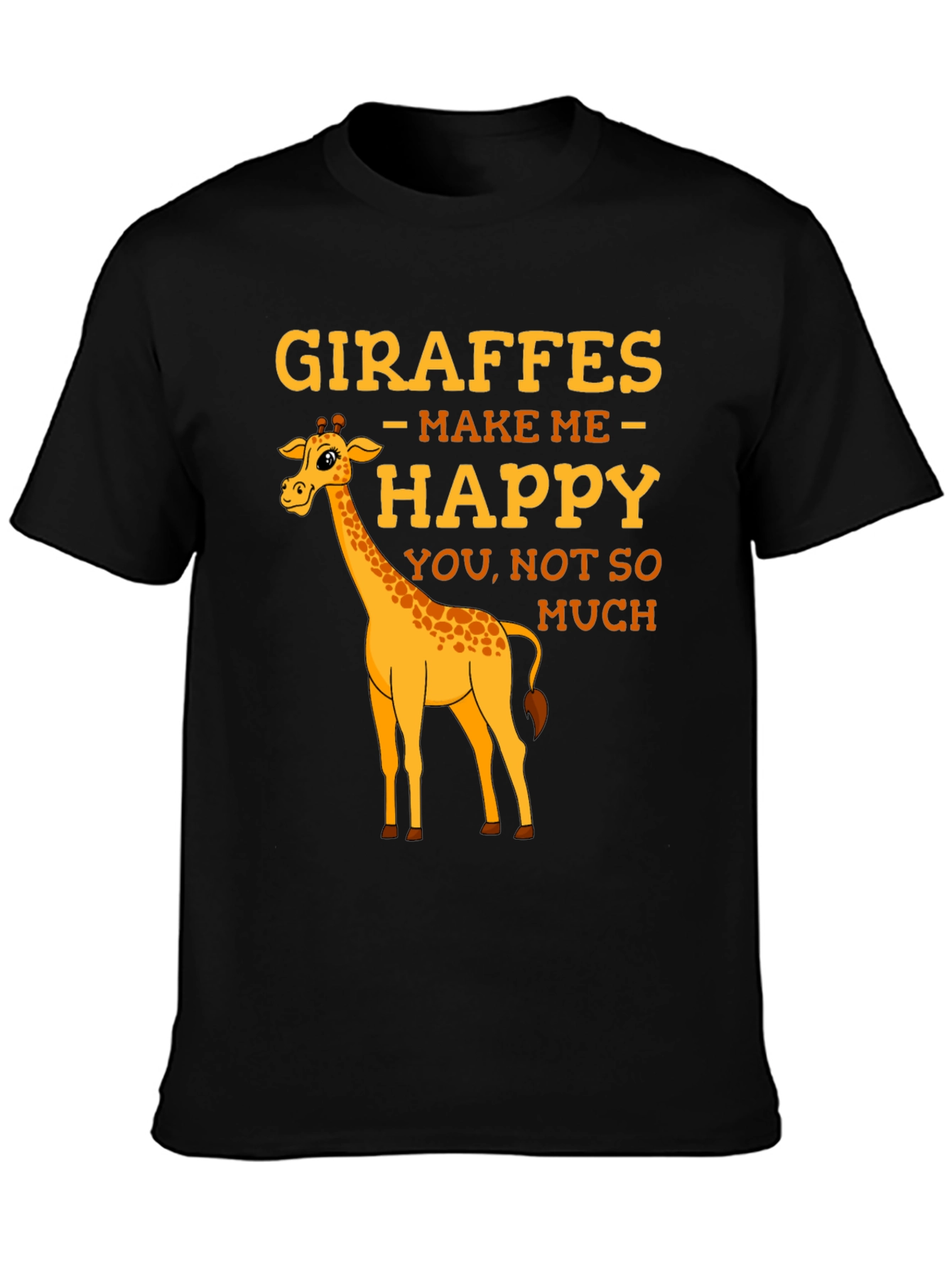 Giraffe T-Shirt: Makes Me Happy Graphic Tee