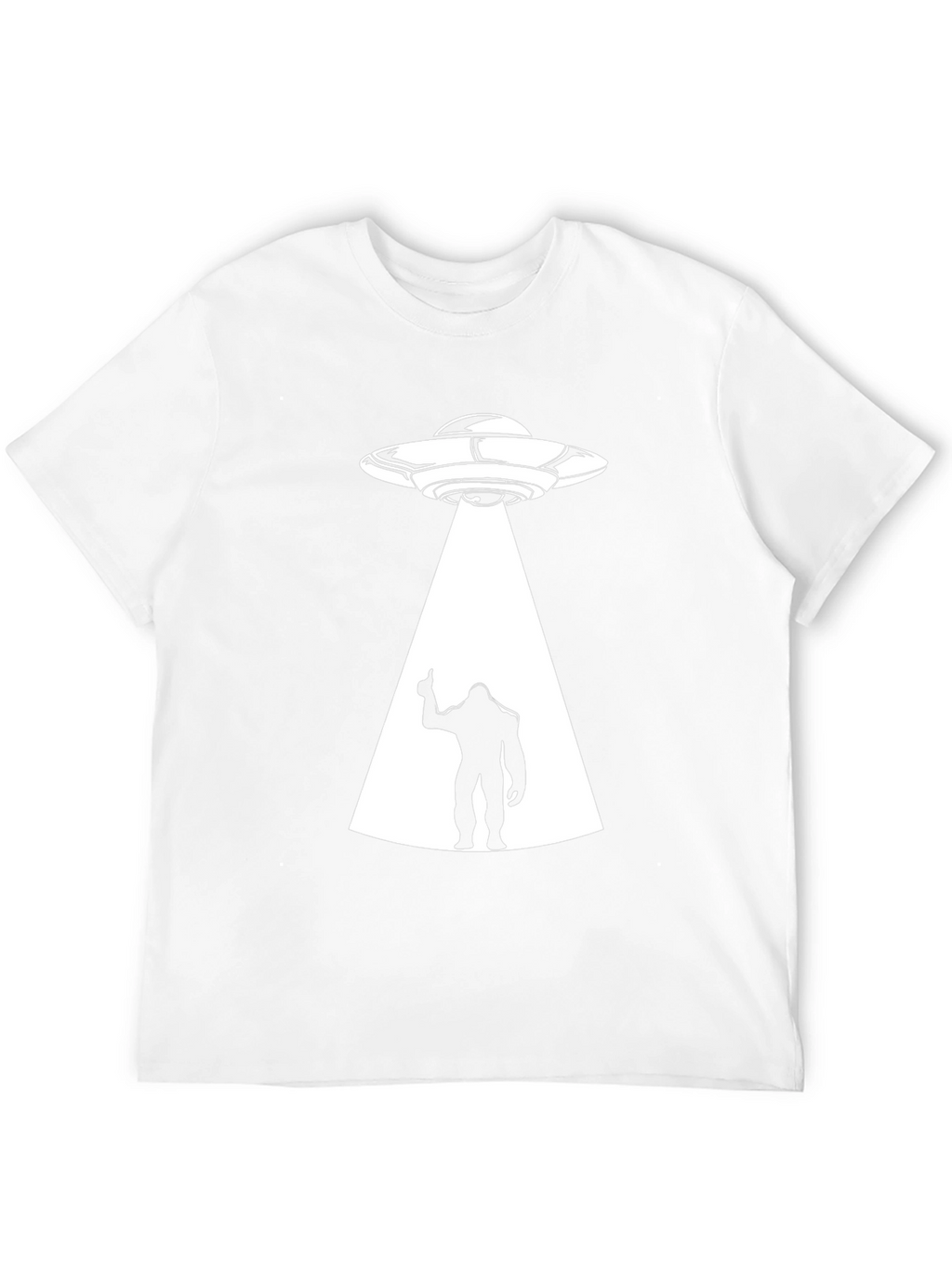 UFO Abduction Bigfoot Mens Black T-Shirt