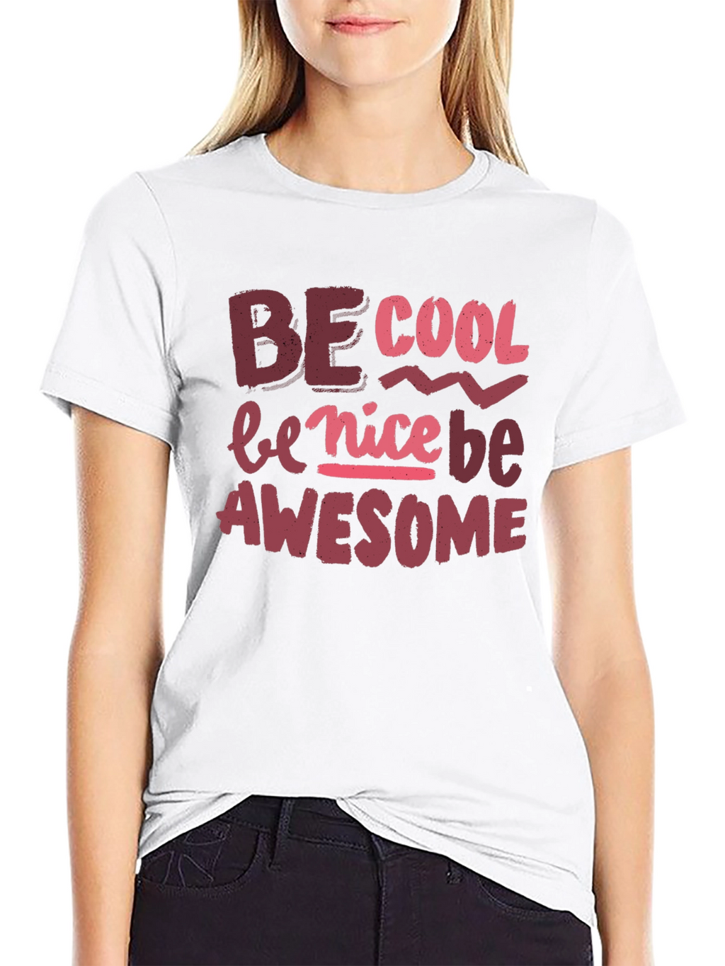 Be Cool Nice Awesome Black Graphic Tee