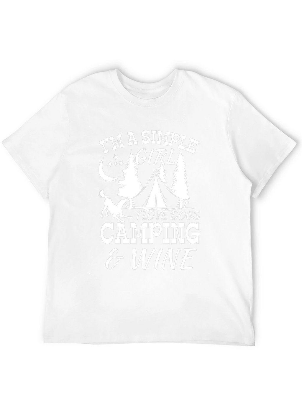 Simple Girl Dogs Camping Wine T-Shirt – Outdoor Dog Lover Tee