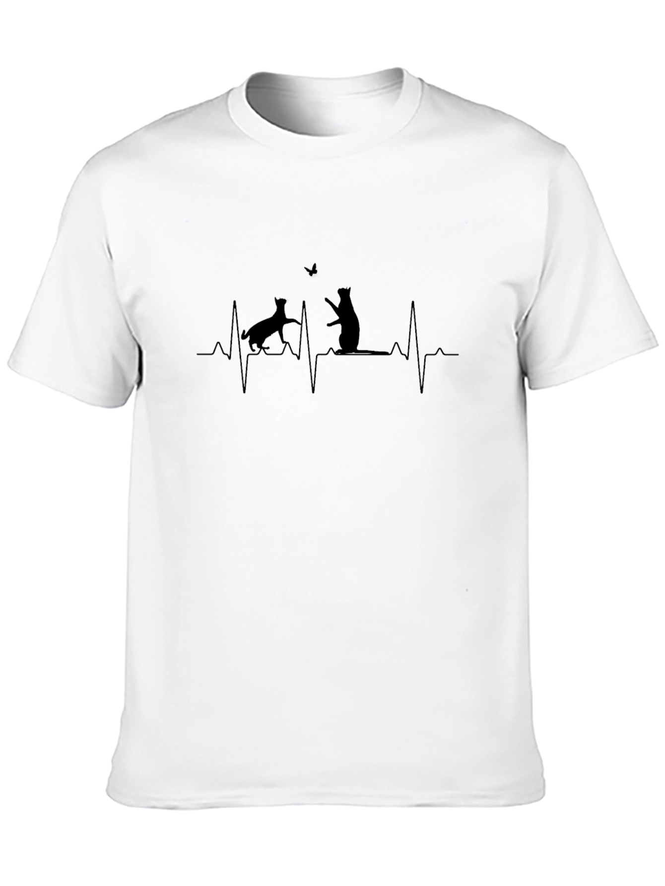 Dog Cat Heartbeat T-Shirt – Pet Lover Graphic Tee