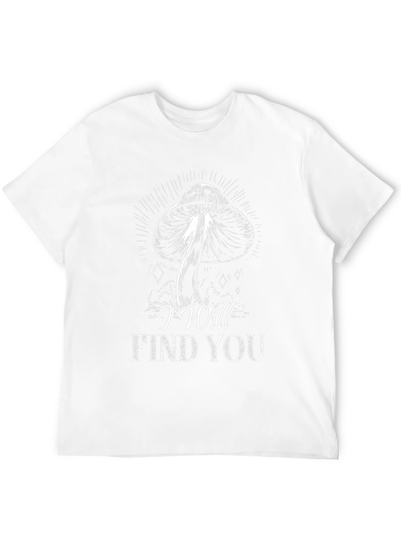 Mushroom I Will Find You Black T-Shirt