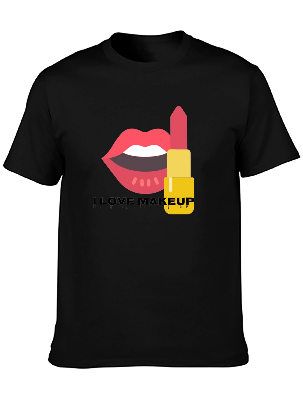 I Love Makeup Graphic Tee Black Cotton