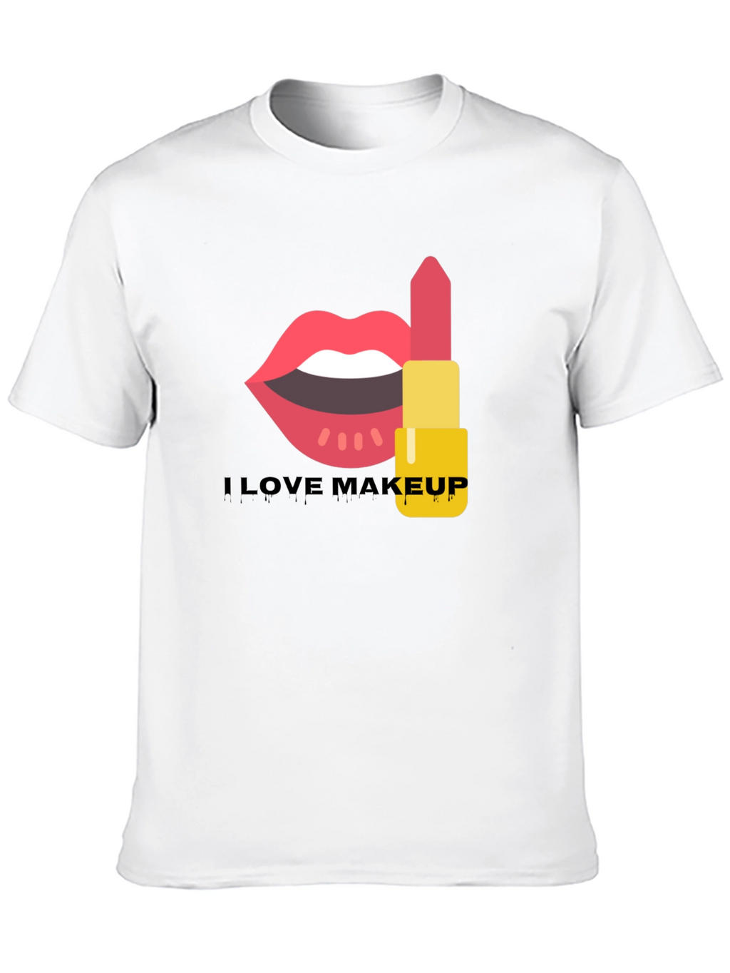 I Love Makeup Graphic Tee Black Cotton