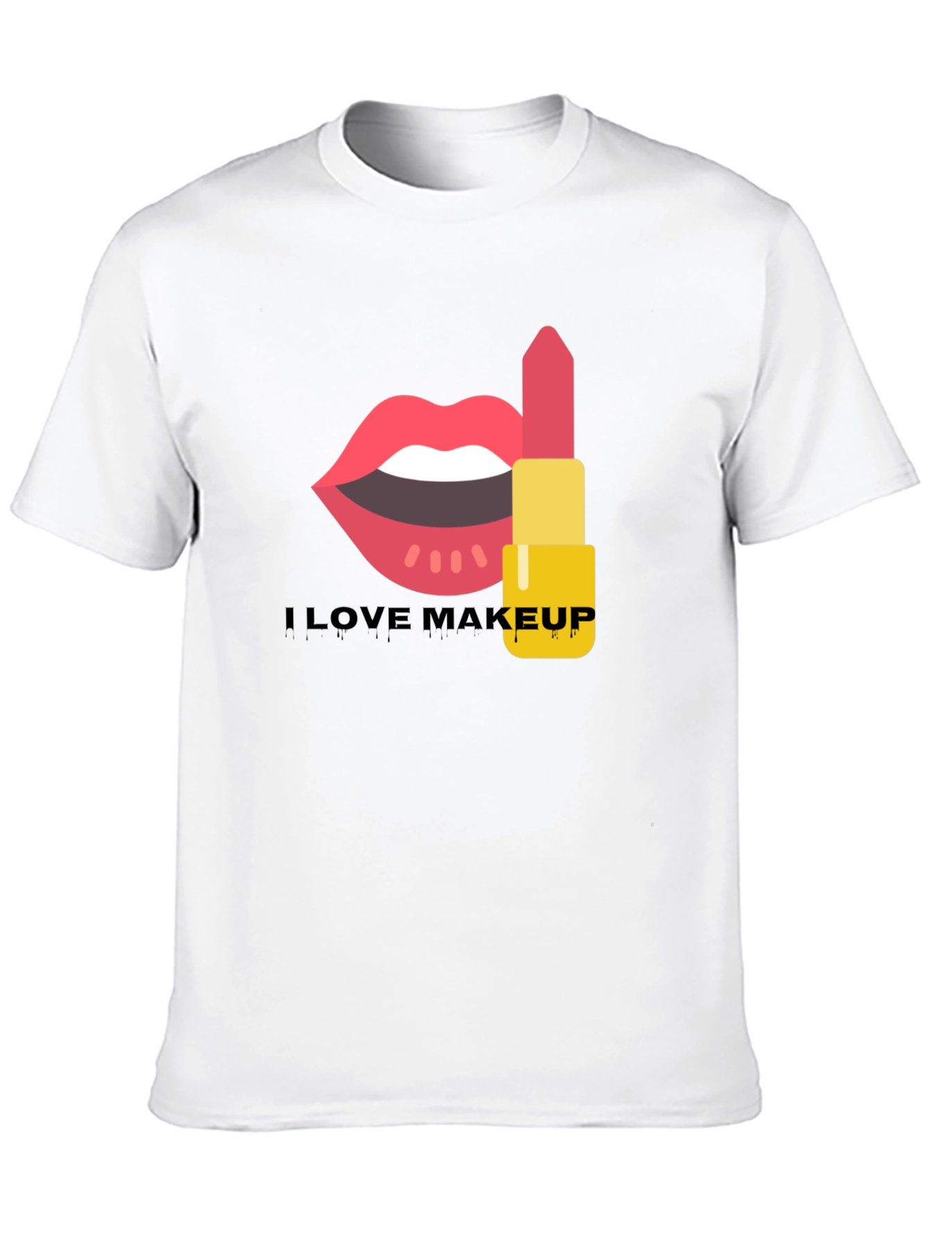 I Love Makeup Graphic Tee Black Cotton