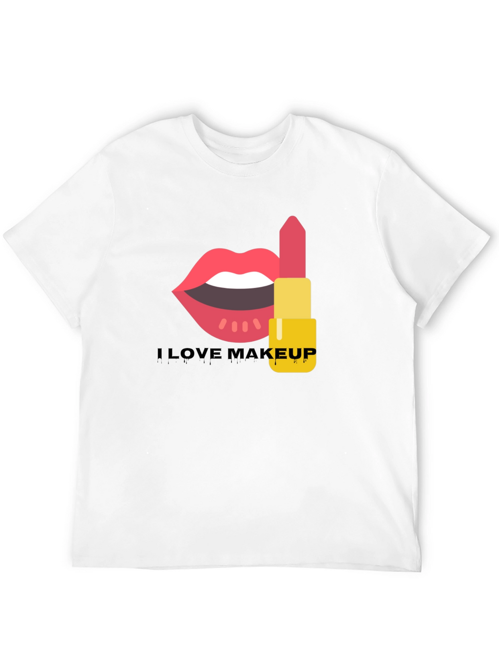 I Love Makeup Graphic Tee Black Cotton